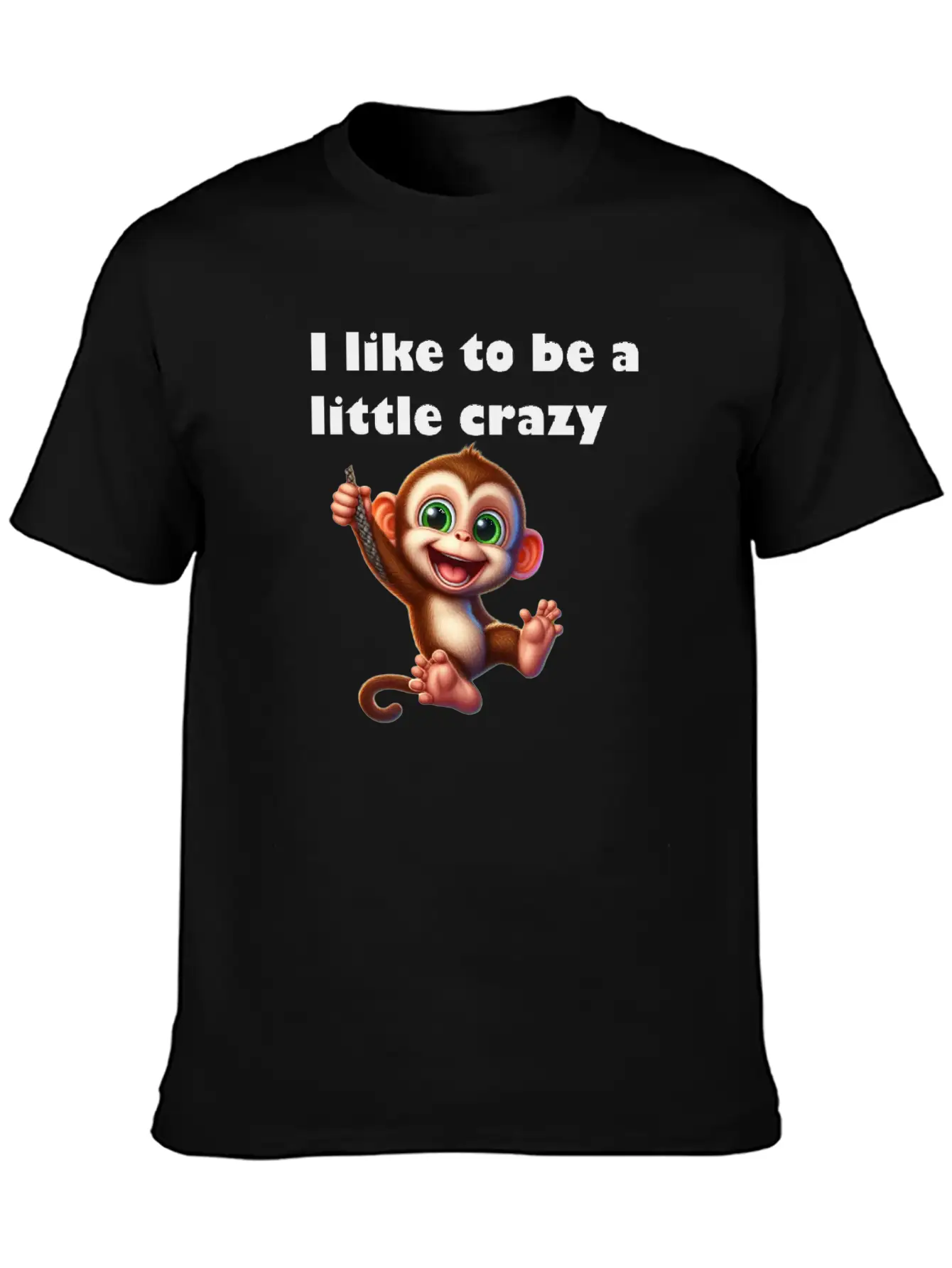 Crazy Monkey Unisex Short Sleeve Soft Cotton T-Shirt – Casual Everyday Wear