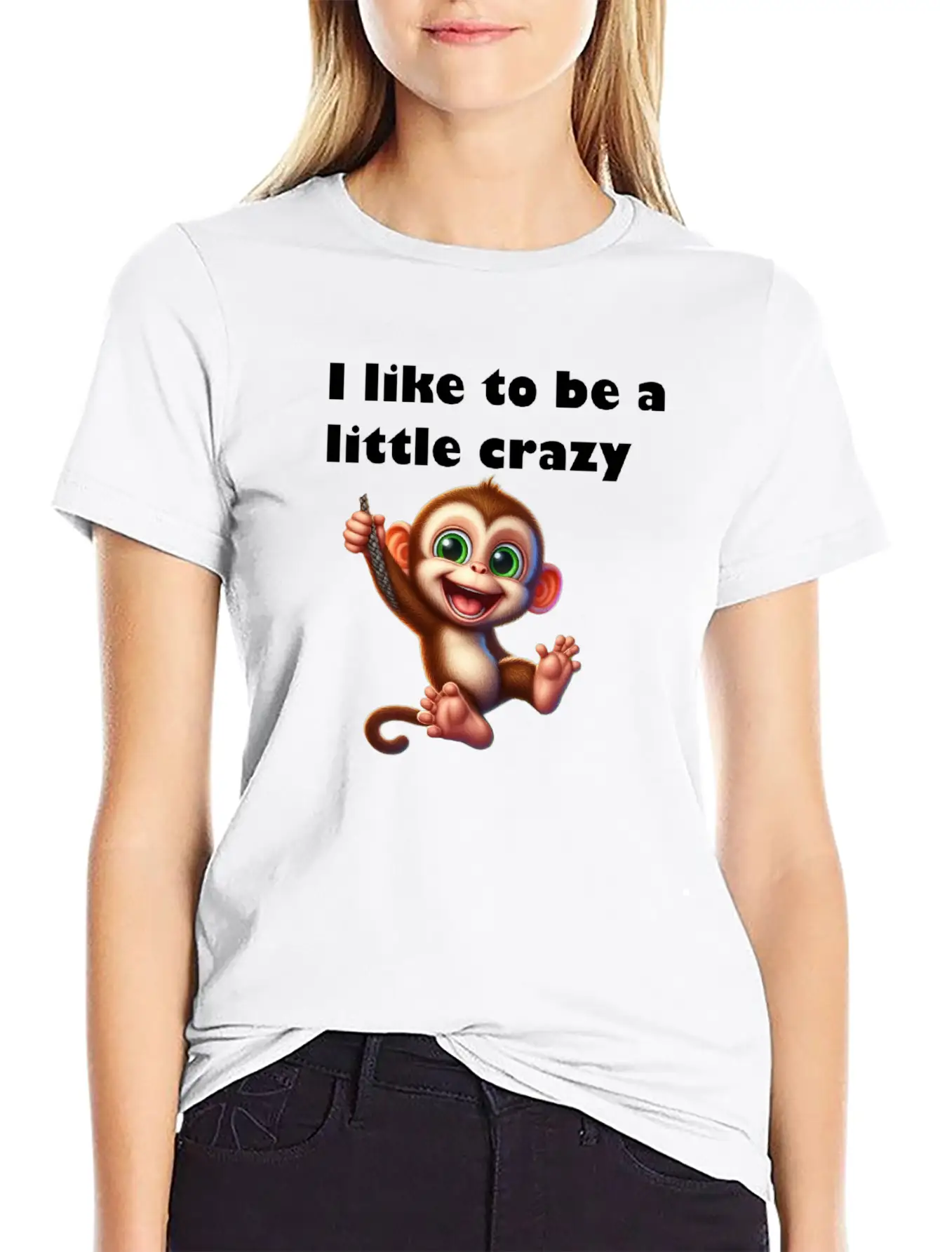 Crazy Monkey Unisex Short Sleeve Soft Cotton T-Shirt – Casual Everyday Wear