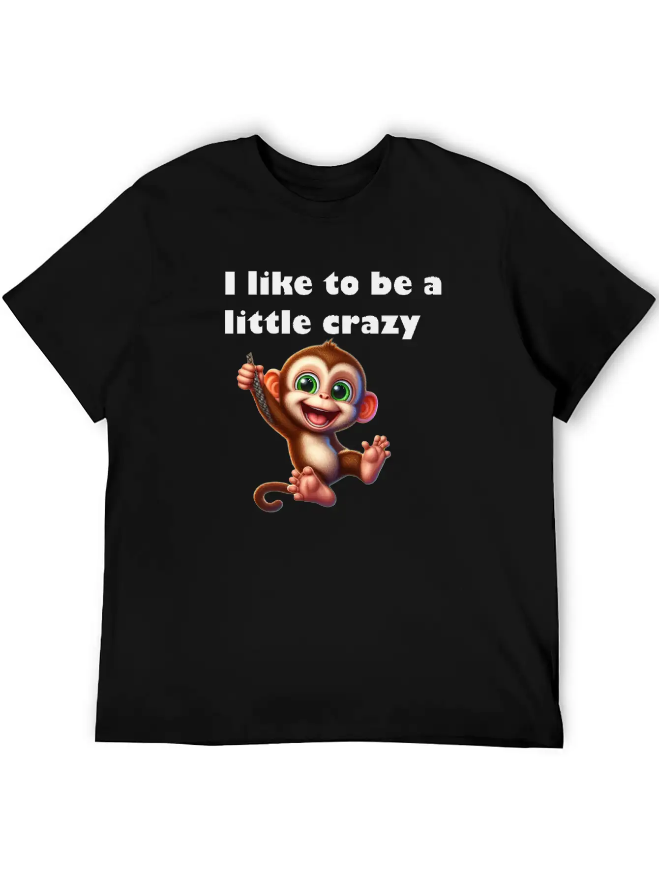 Crazy Monkey Unisex Short Sleeve Soft Cotton T-Shirt – Casual Everyday Wear