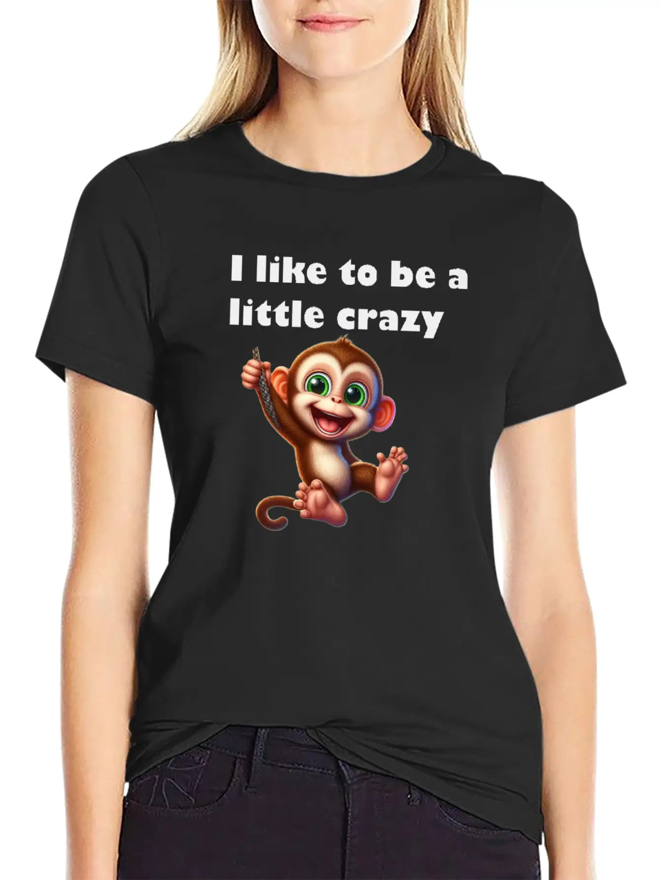 Crazy Monkey Unisex Short Sleeve Soft Cotton T-Shirt – Casual Everyday Wear