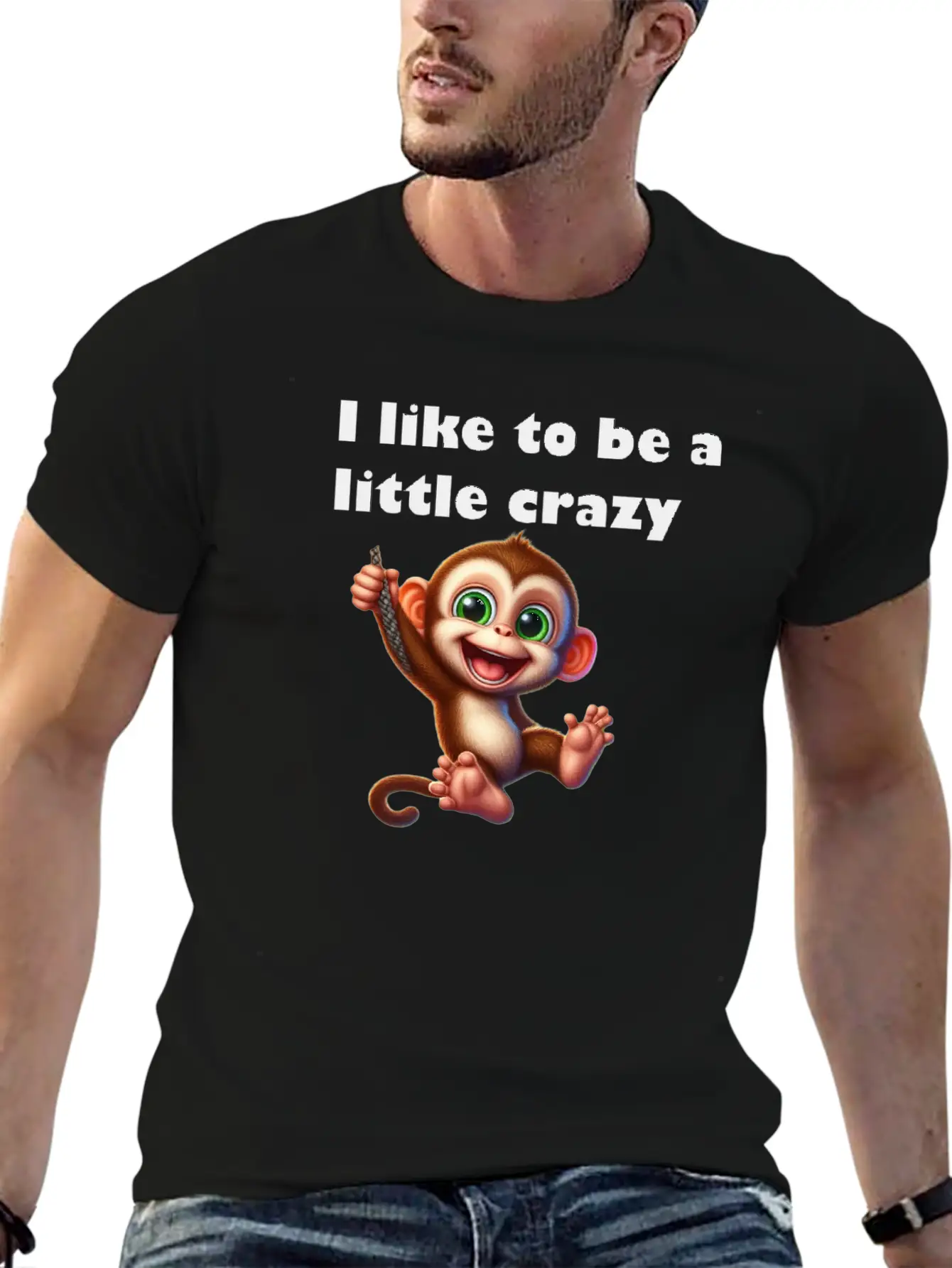 Crazy Monkey Unisex Short Sleeve Soft Cotton T-Shirt – Casual Everyday Wear