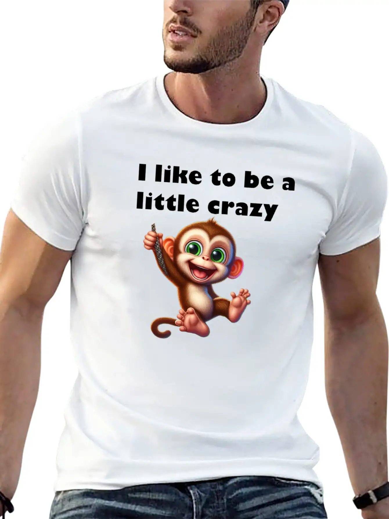 Crazy Monkey Unisex Short Sleeve Soft Cotton T-Shirt – Casual Everyday Wear