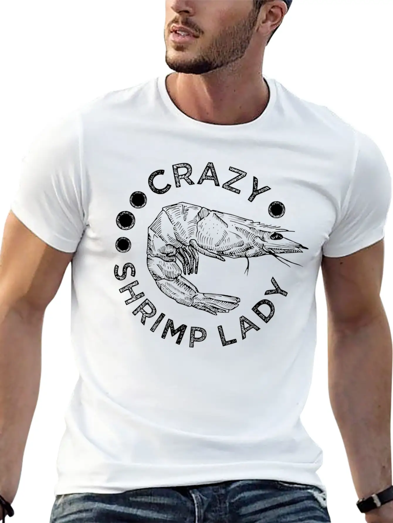 Crazy Shrimp Lady Essential Unisex Summer Tee – Soft Cotton Casual Fit