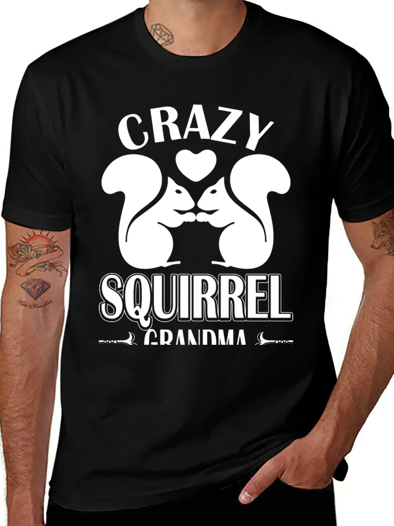 Crazy Squirrel Grandma Unisex Short Sleeve Soft Cotton T-Shirt – Casual Everyday Wear