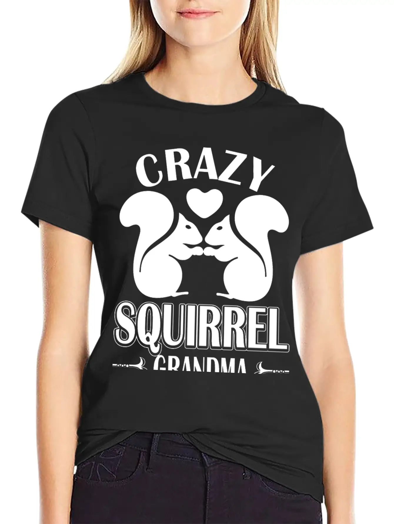 Crazy Squirrel Grandma Unisex Short Sleeve Soft Cotton T-Shirt – Casual Everyday Wear