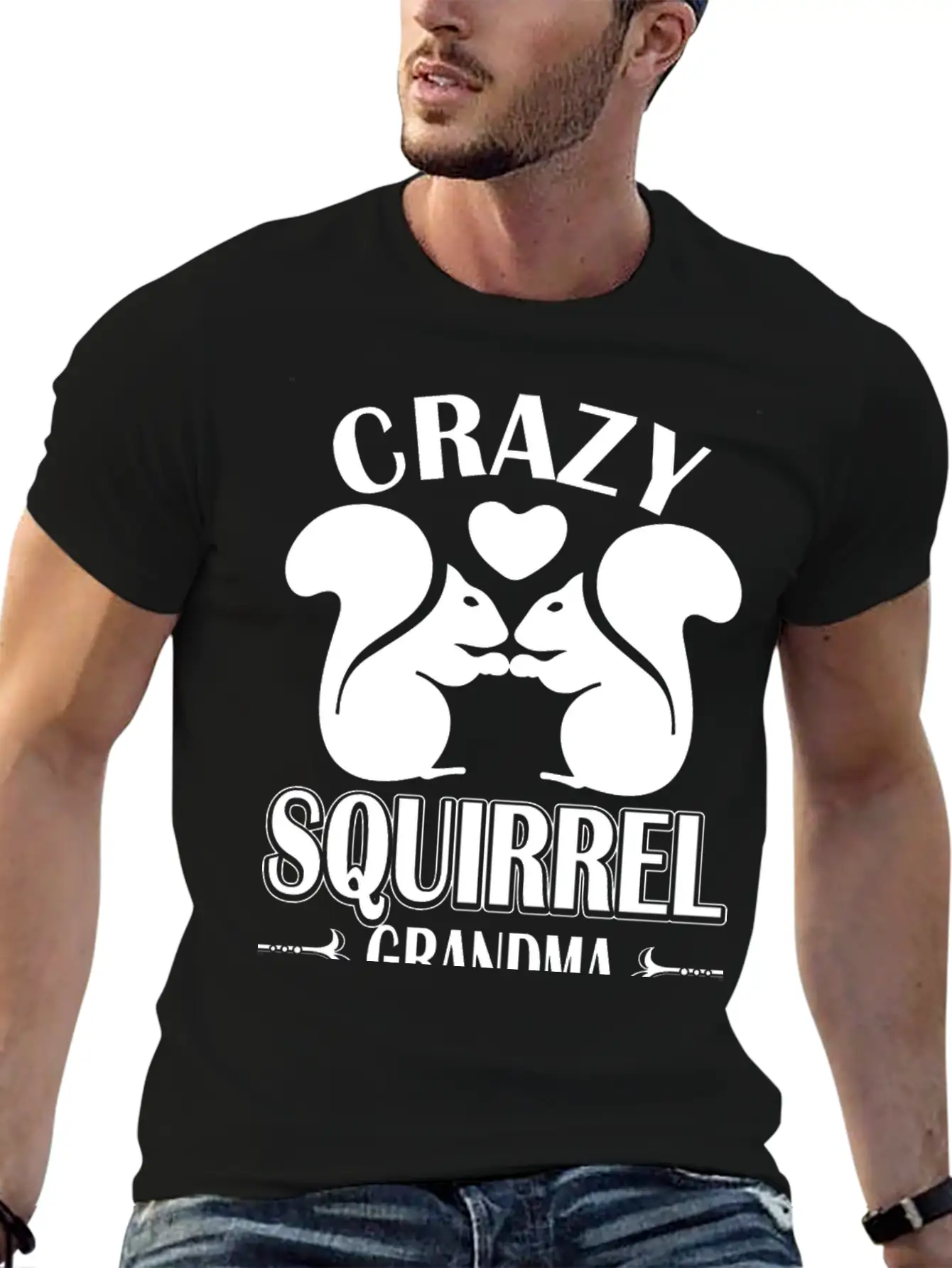 Crazy Squirrel Grandma Unisex Short Sleeve Soft Cotton T-Shirt – Casual Everyday Wear