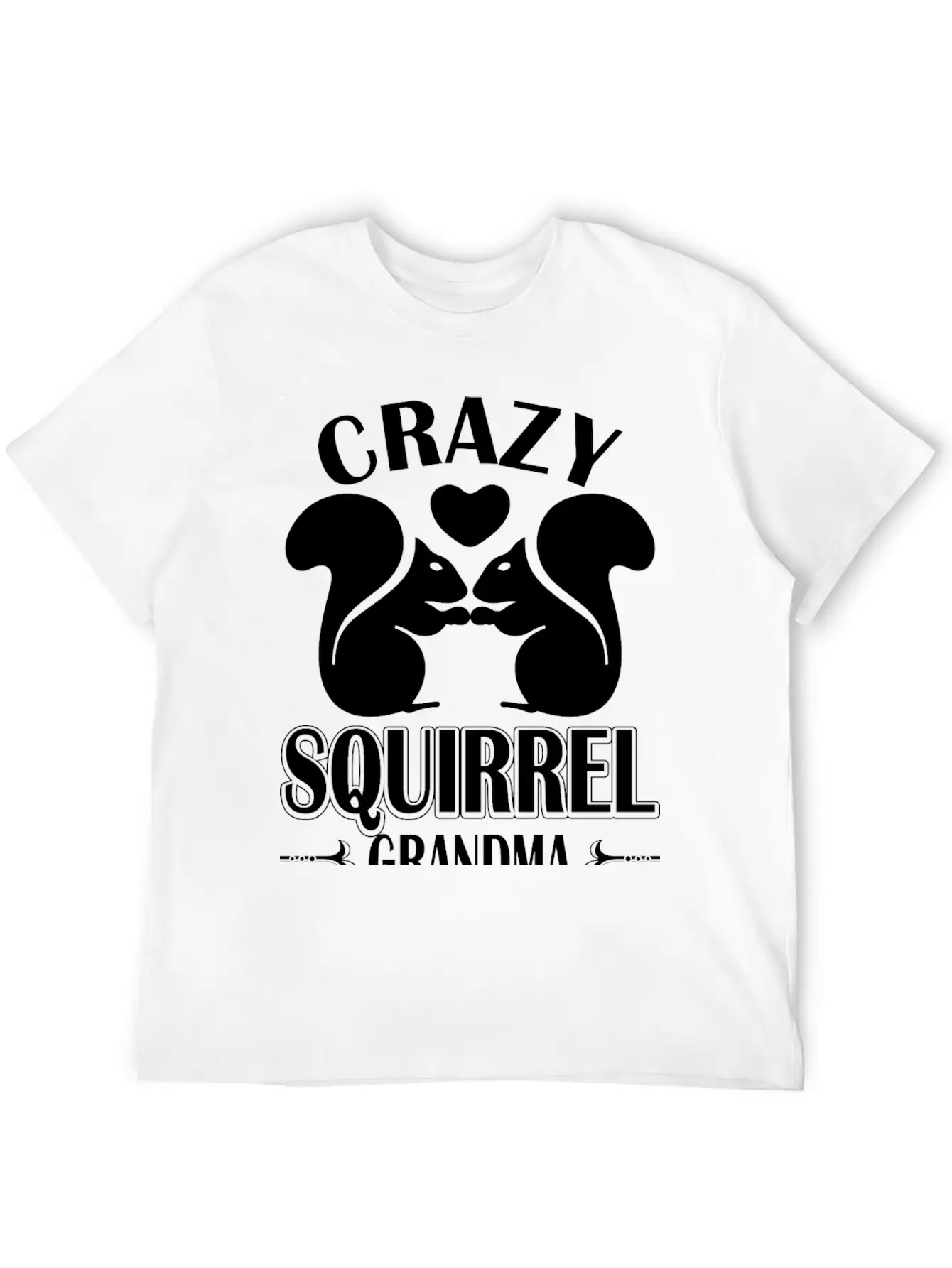 Crazy Squirrel Grandma Unisex Short Sleeve Soft Cotton T-Shirt – Casual Everyday Wear