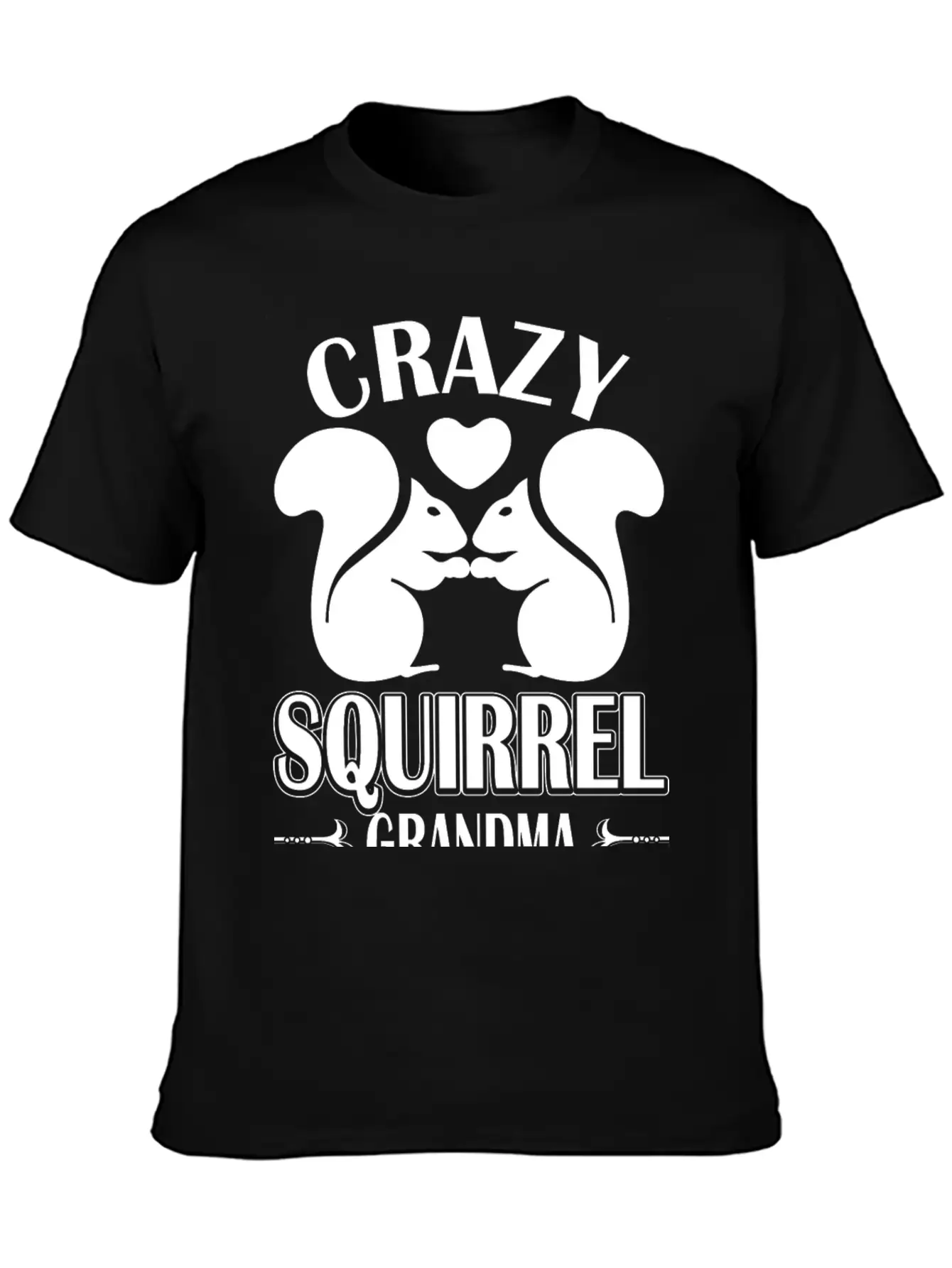 Crazy Squirrel Grandma Unisex Short Sleeve Soft Cotton T-Shirt – Casual Everyday Wear