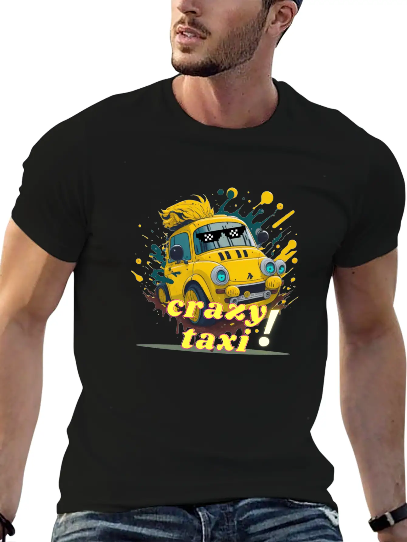 Crazy Taxi Unisex Short Sleeve Soft Cotton T-Shirt – Casual Everyday Wear