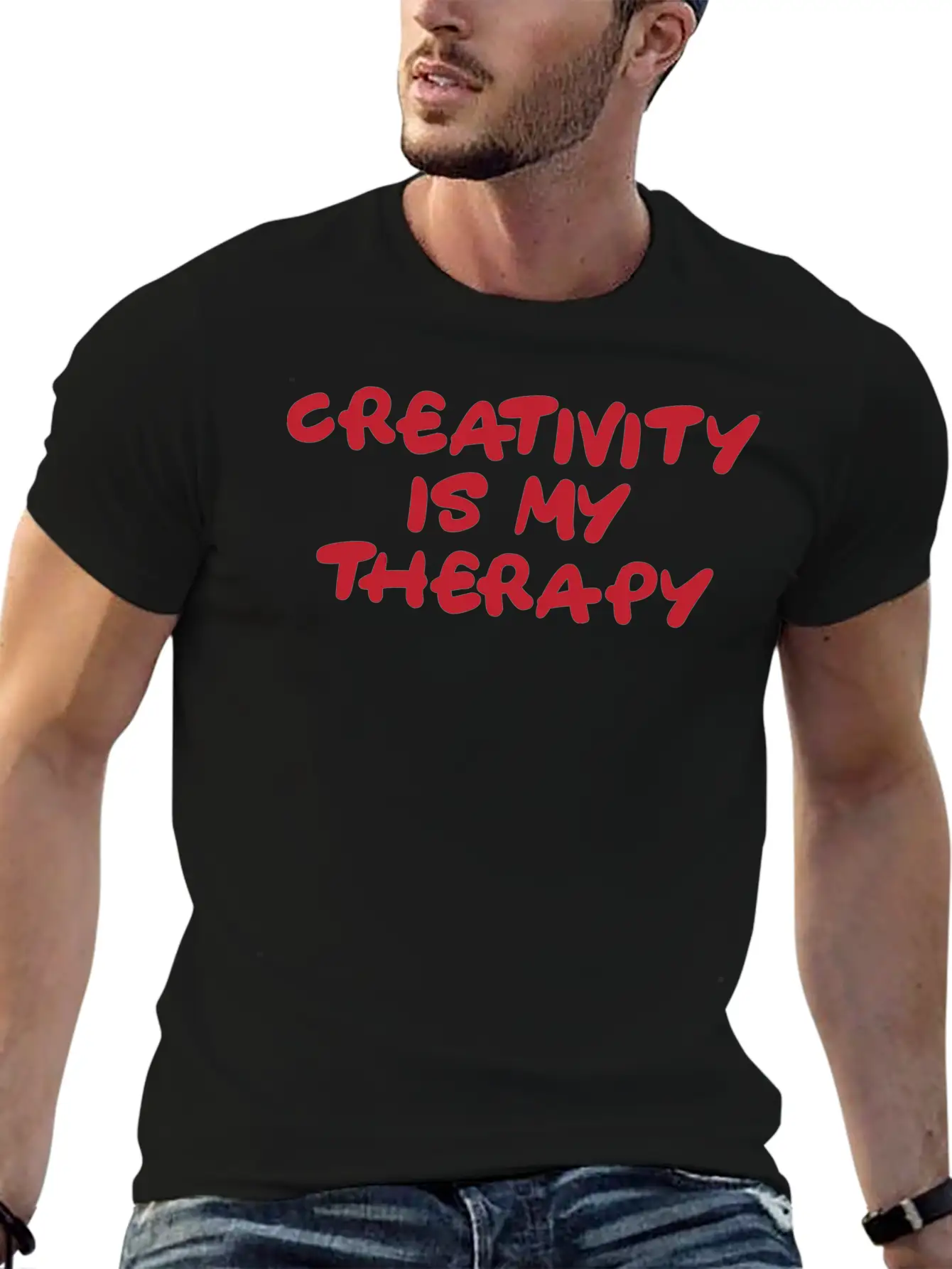 Creativity Is My Therapy Hippie Gift Basic Graphic T-Shirt – Daily Comfort In Soft Cotton