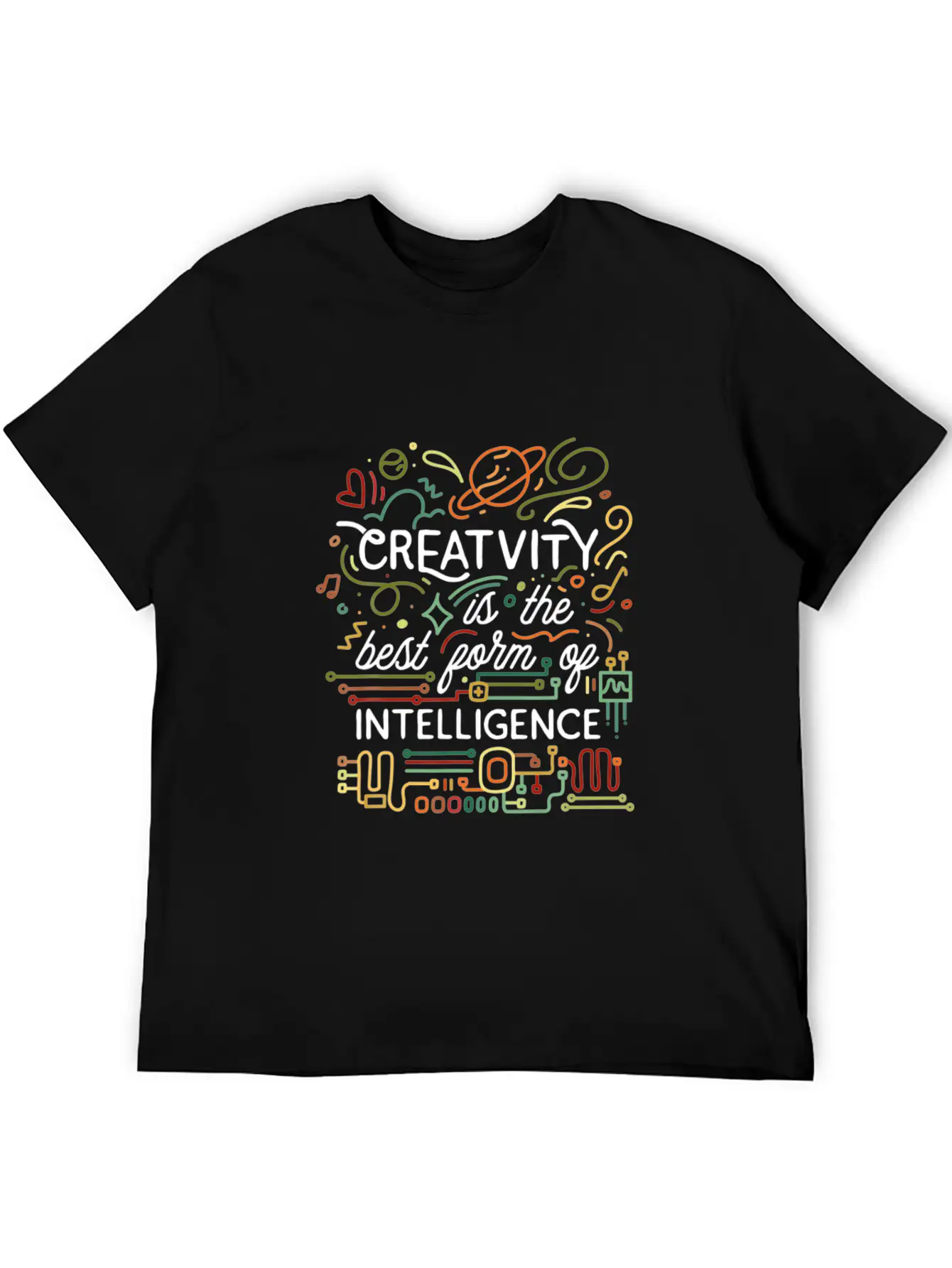 Creativity Is The Best Form Of Intelligence Arts Basic Graphic T-Shirt – Daily Comfort In Soft Cotton