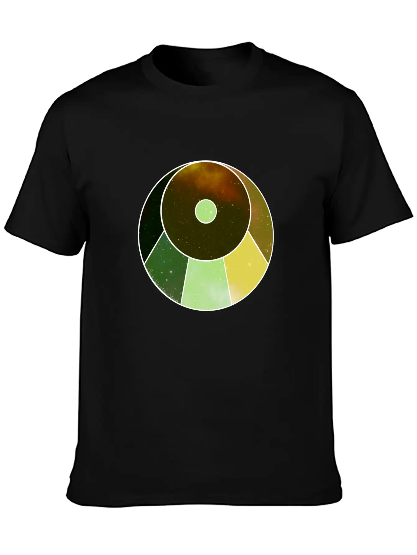 Crescent Moon Below (yellow And Green) Essential Unisex Summer Tee – Soft Cotton Casual Fit