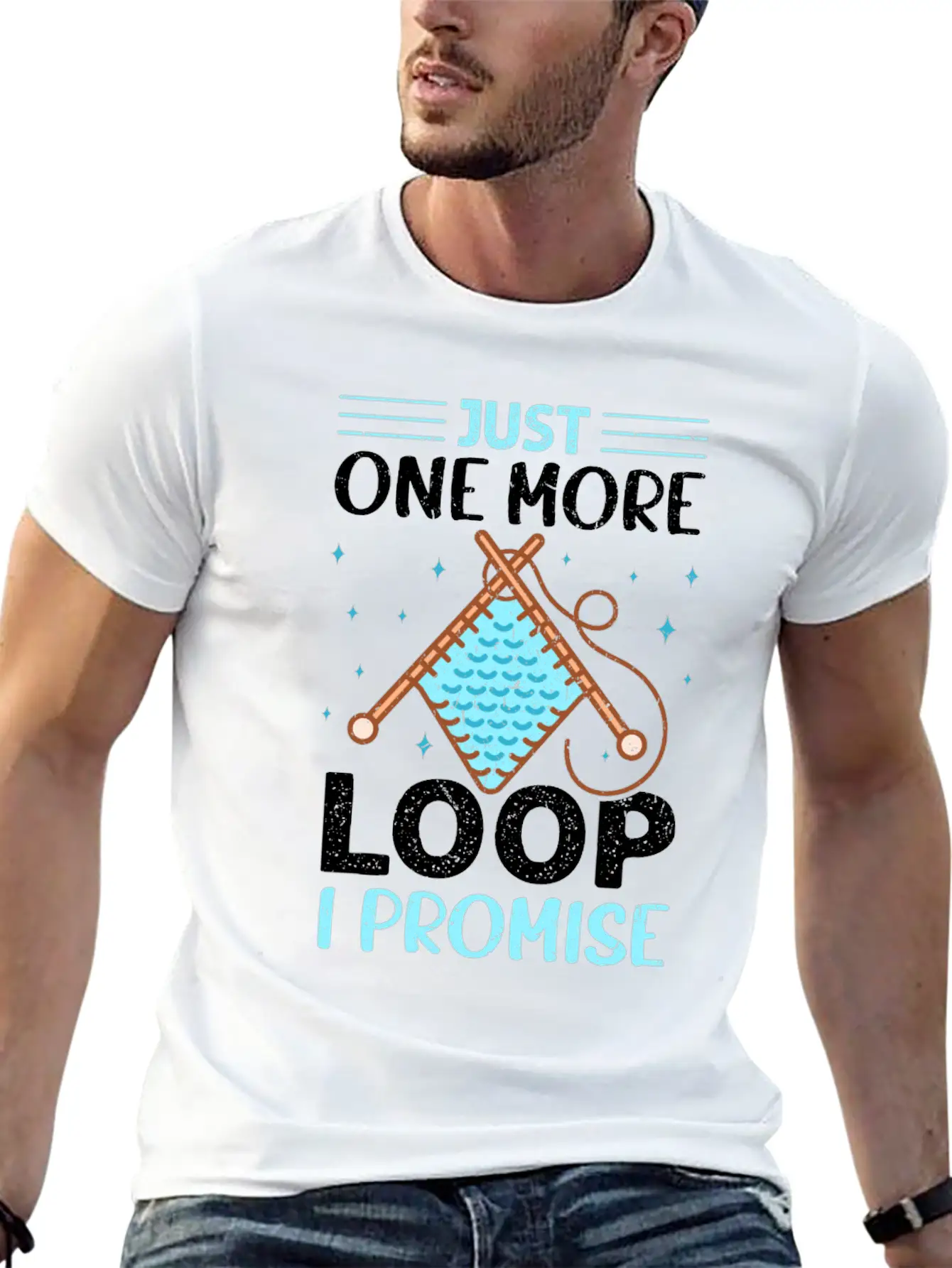 Crochet Enthusiast Yarn Loop Humor Art Stylish Everyday T-Shirt – Unisex Basic Cotton Tee
