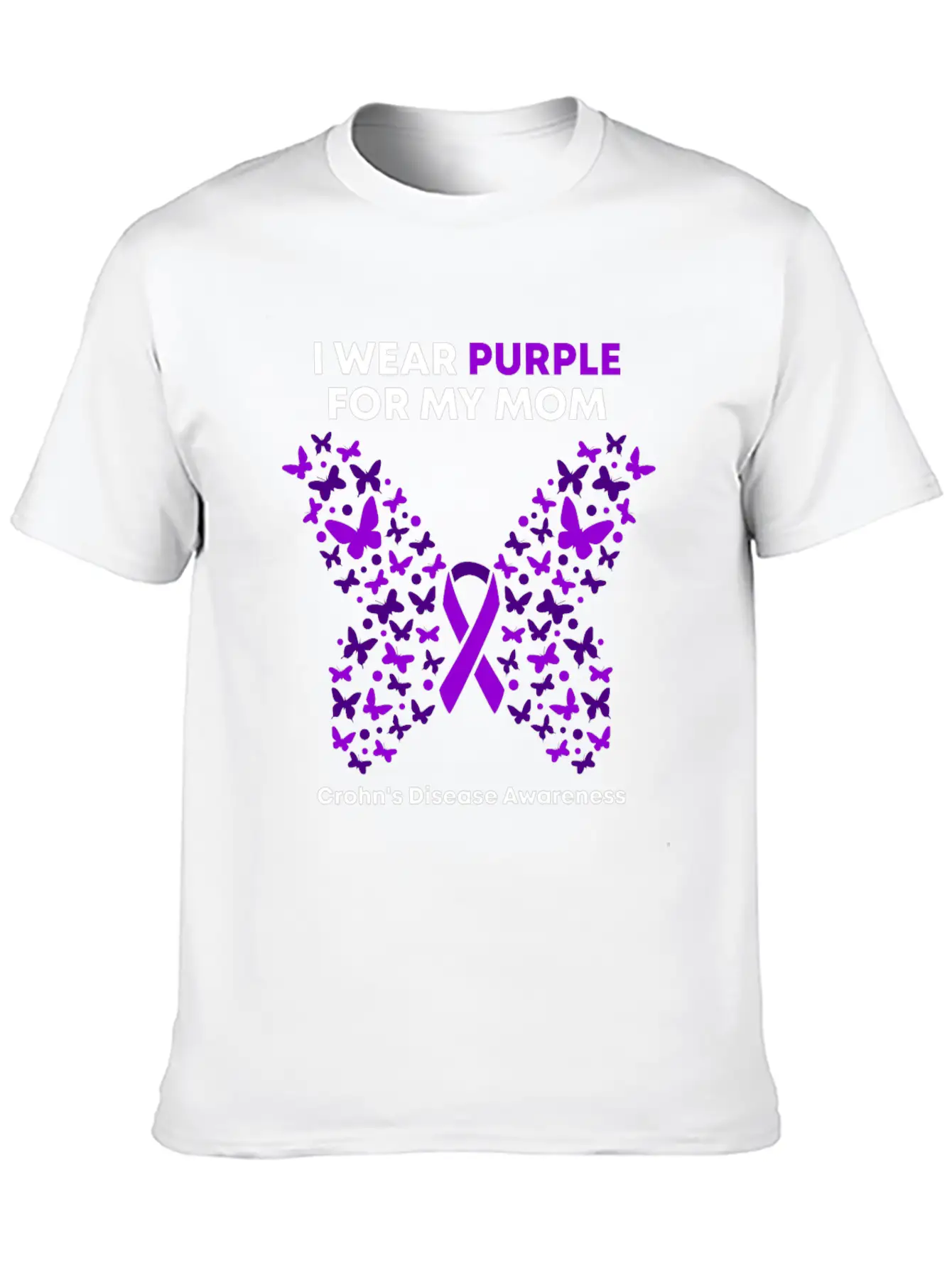 Crohn's Disease Awareness - Purple Warrior Fight Essential Unisex Summer Tee – Soft Cotton Casual Fit