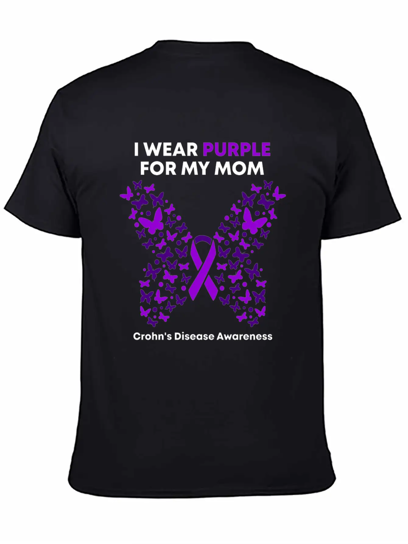 Crohn's Disease Awareness - Purple Warrior Fight Essential Unisex Summer Tee – Soft Cotton Casual Fit