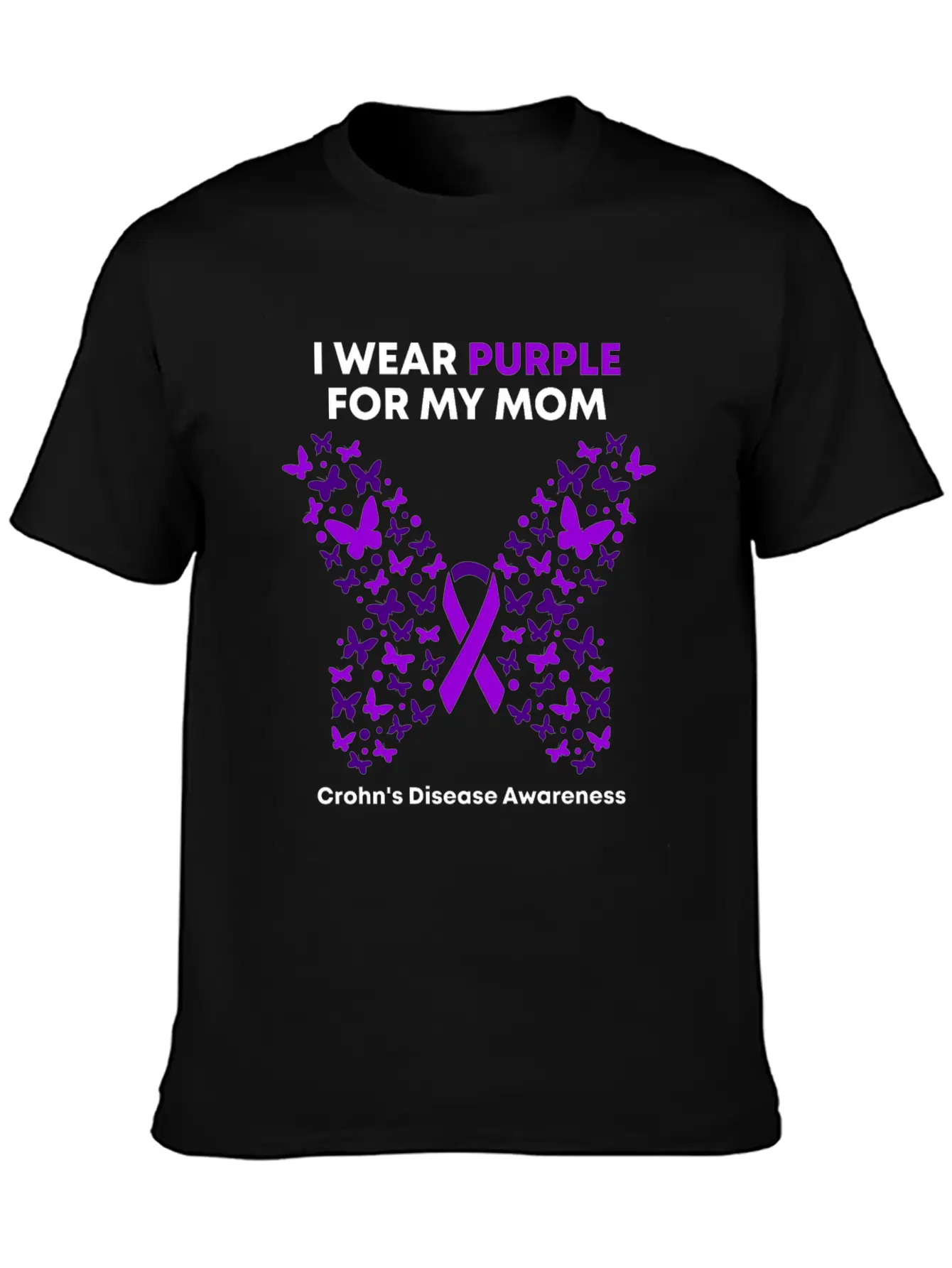 Crohn's Disease Awareness - Purple Warrior Fight Essential Unisex Summer Tee – Soft Cotton Casual Fit