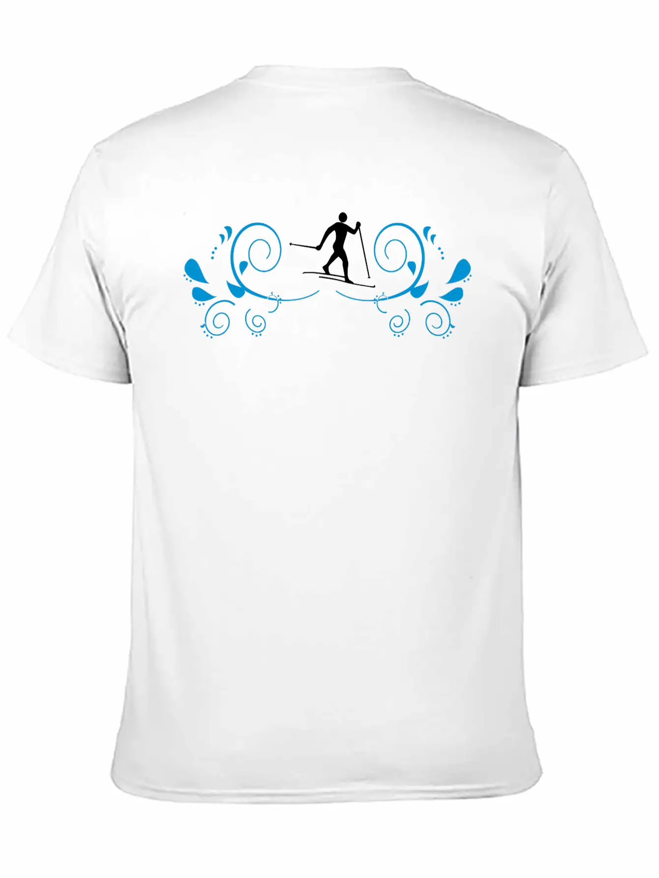 Cross-country Skiers With Decorating Unisex Short Sleeve Soft Cotton T-Shirt – Casual Everyday Wear