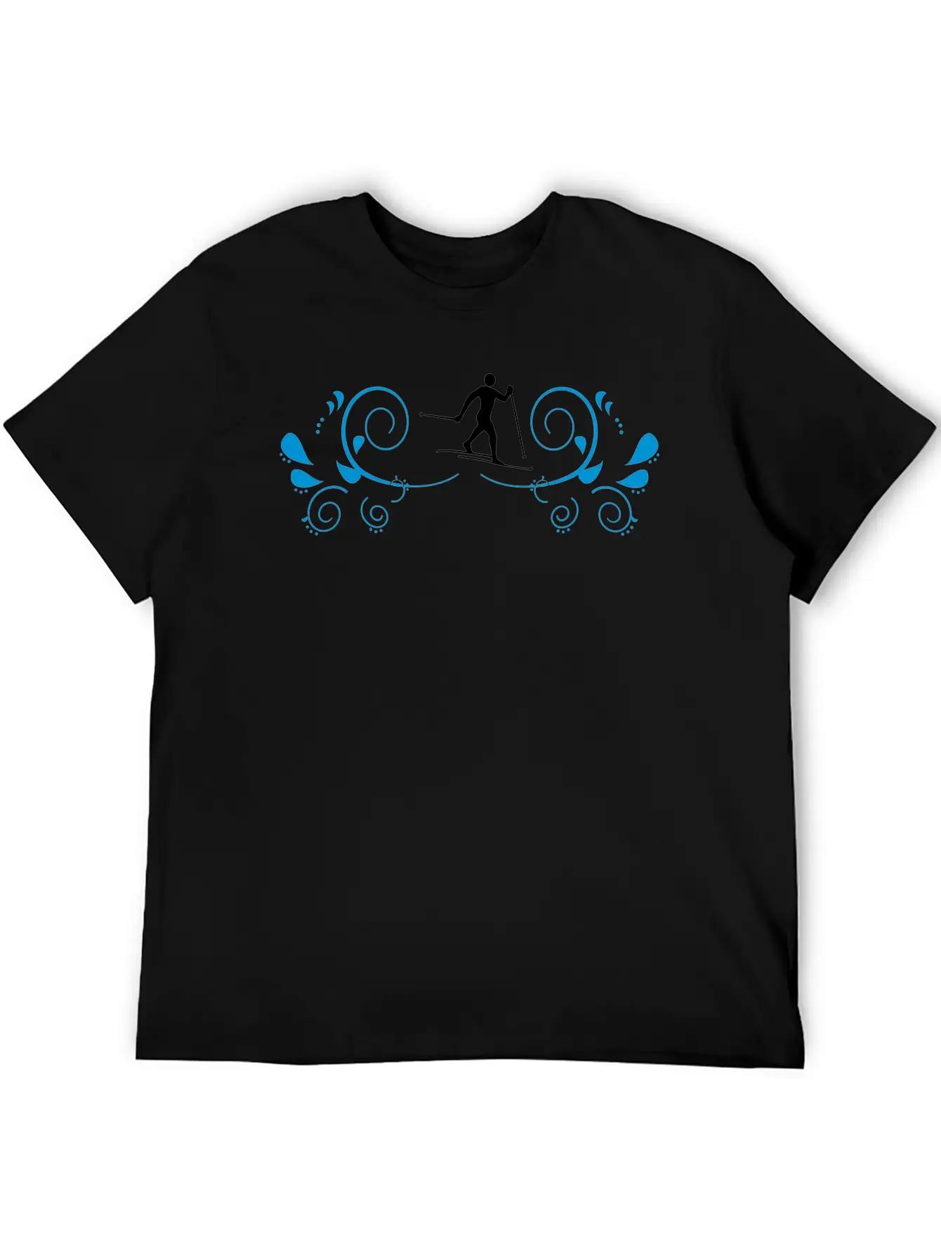 Cross-country Skiers With Decorating Unisex Short Sleeve Soft Cotton T-Shirt – Casual Everyday Wear