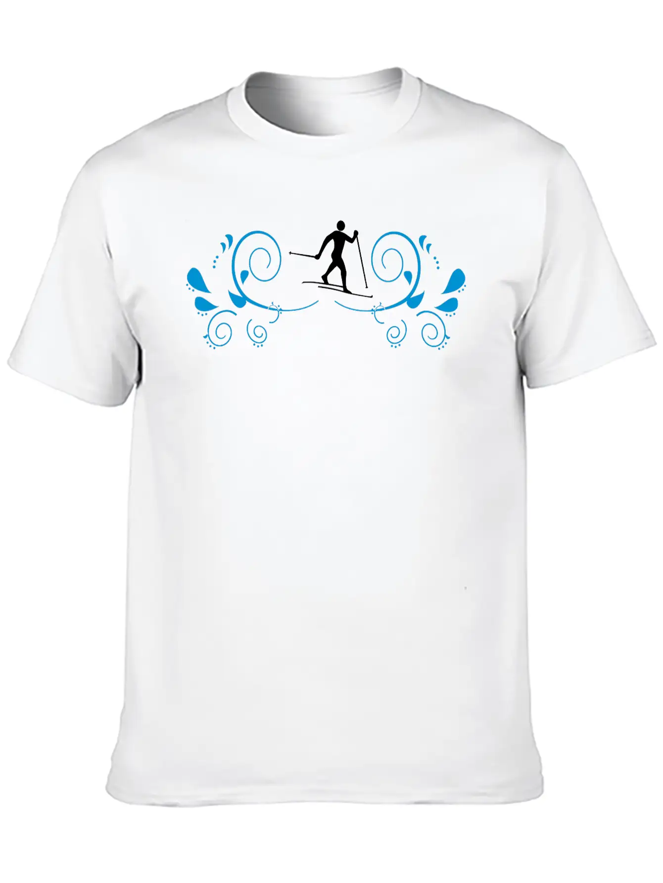 Cross-country Skiers With Decorating Unisex Short Sleeve Soft Cotton T-Shirt – Casual Everyday Wear