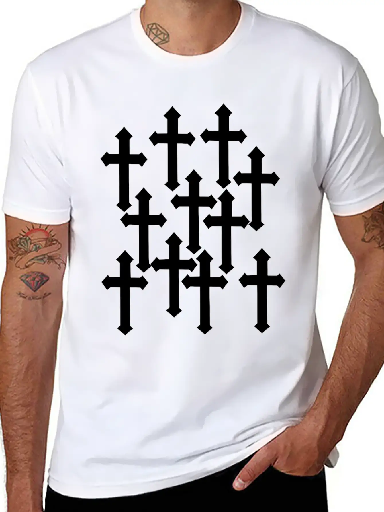 Cross Jesus God Veteran Veteran Day S Tears Hero Unisex Short Sleeve Soft Cotton T-Shirt – Casual Everyday Wear