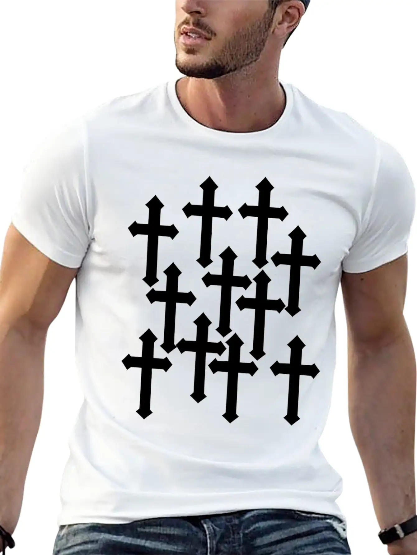 Cross Jesus God Veteran Veteran Day S Tears Hero Unisex Short Sleeve Soft Cotton T-Shirt – Casual Everyday Wear