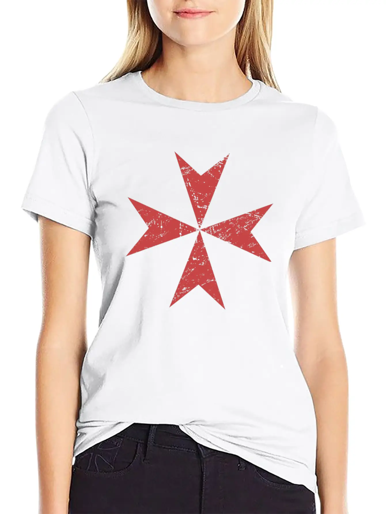 Crusader Cross | Renaissance Festival Design Stylish Everyday T-Shirt – Unisex Basic Cotton Tee