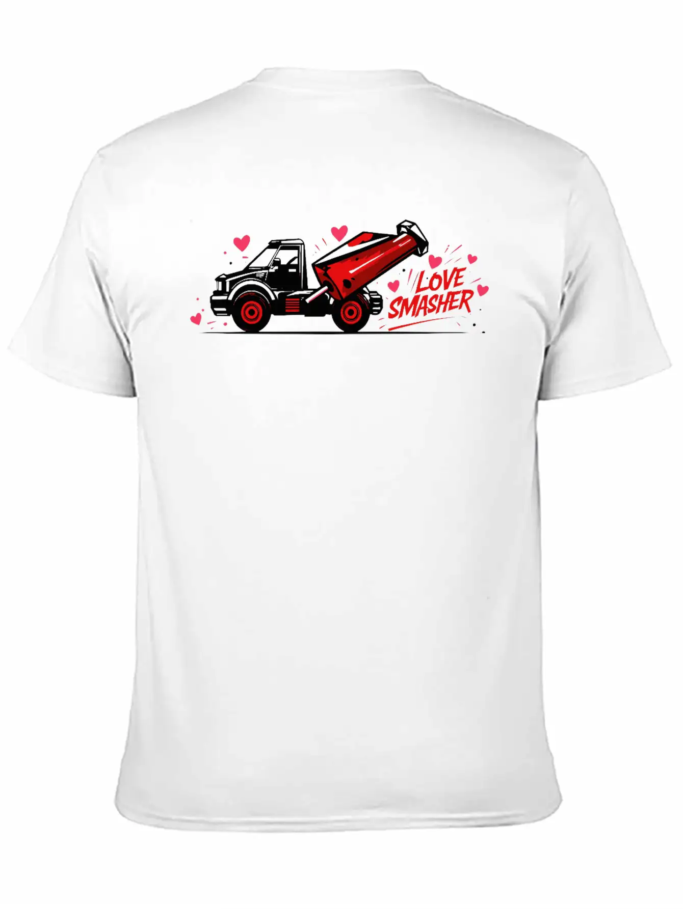 Crushin' Hearts Monster Truck Valentine Shirt Stylish Everyday T-Shirt – Unisex Basic Cotton Tee