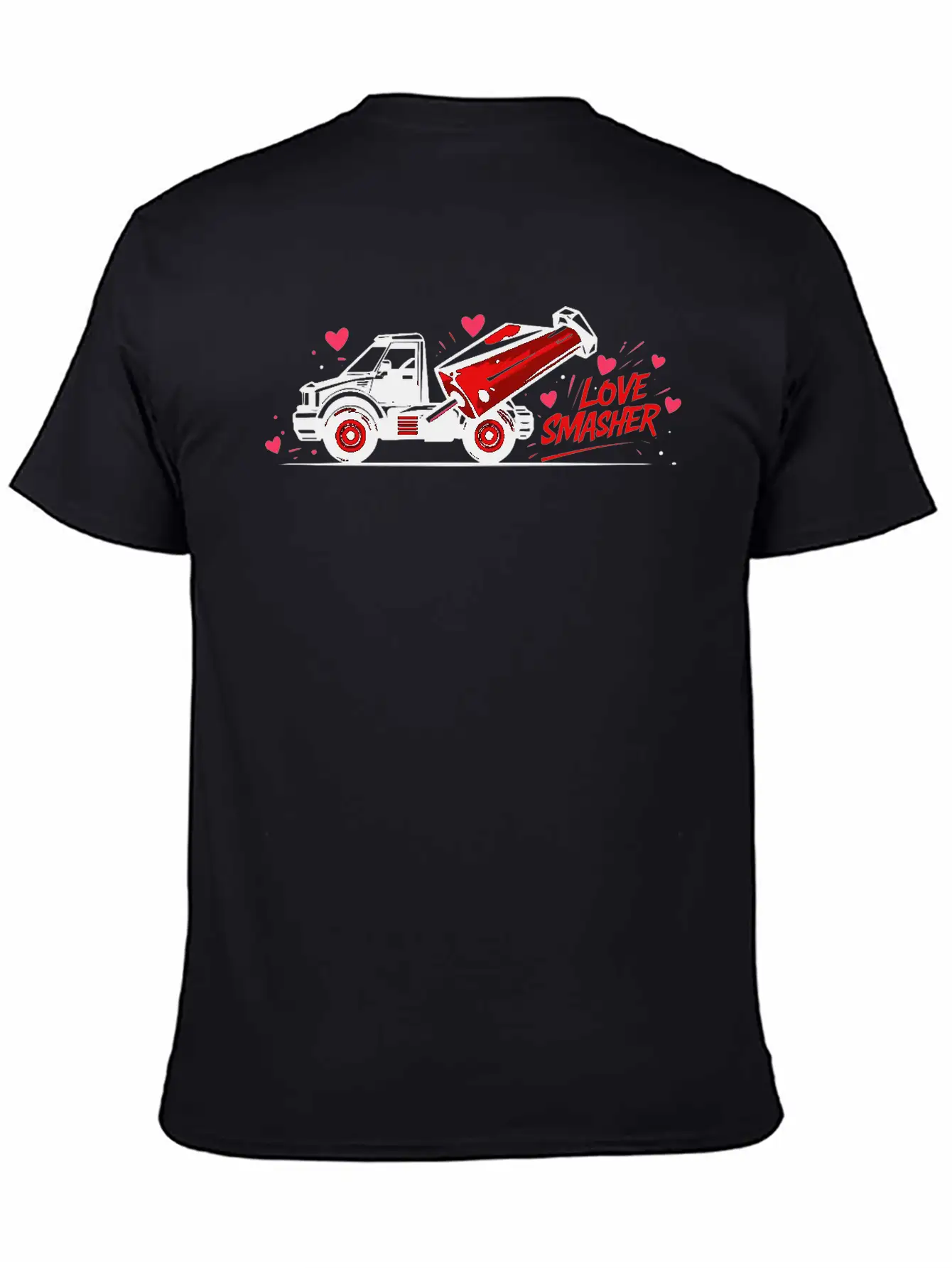 Crushin' Hearts Monster Truck Valentine Shirt Stylish Everyday T-Shirt – Unisex Basic Cotton Tee