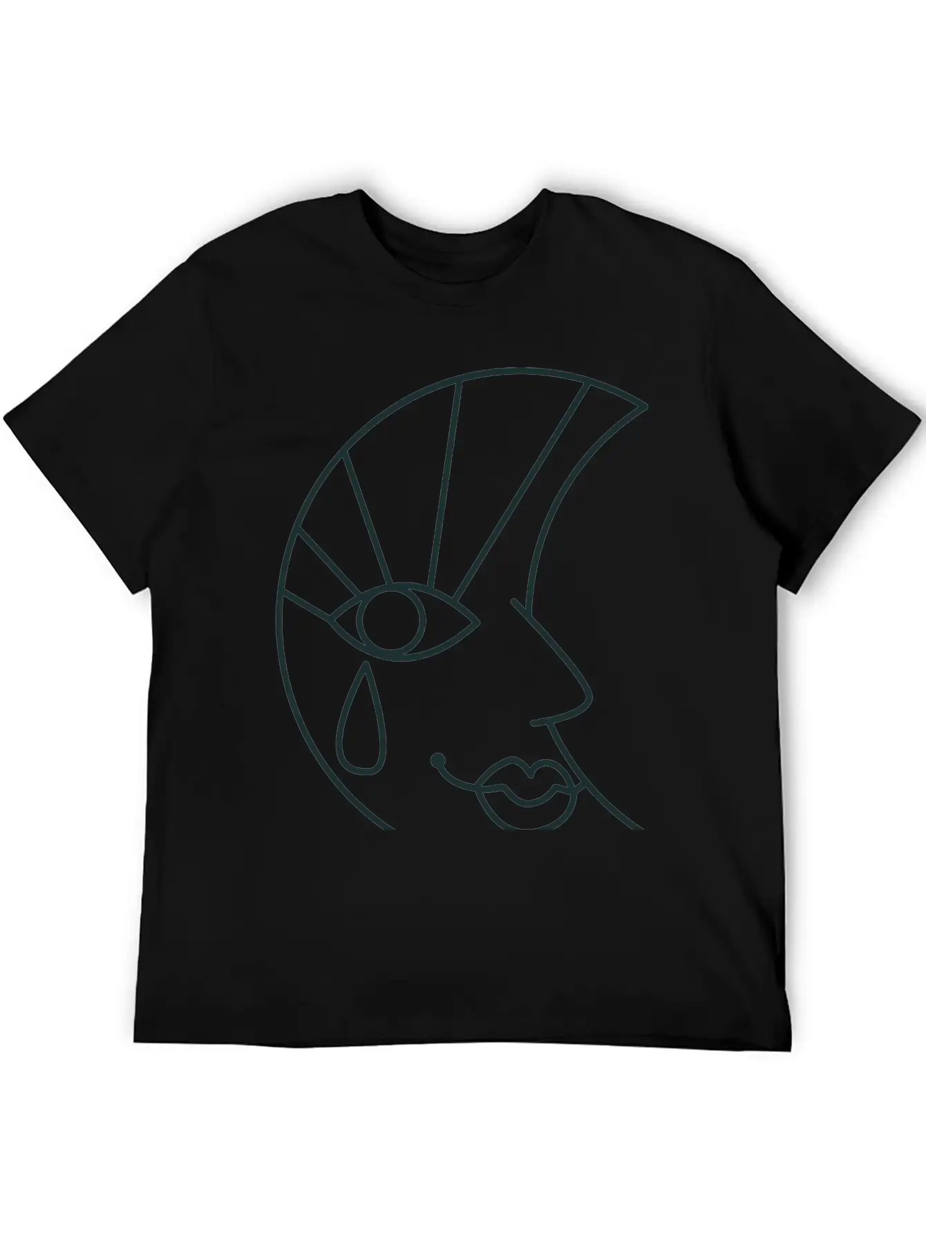 Crying Sad Moon Face And Tear Drop Basic Graphic T-Shirt – Daily Comfort In Soft Cotton