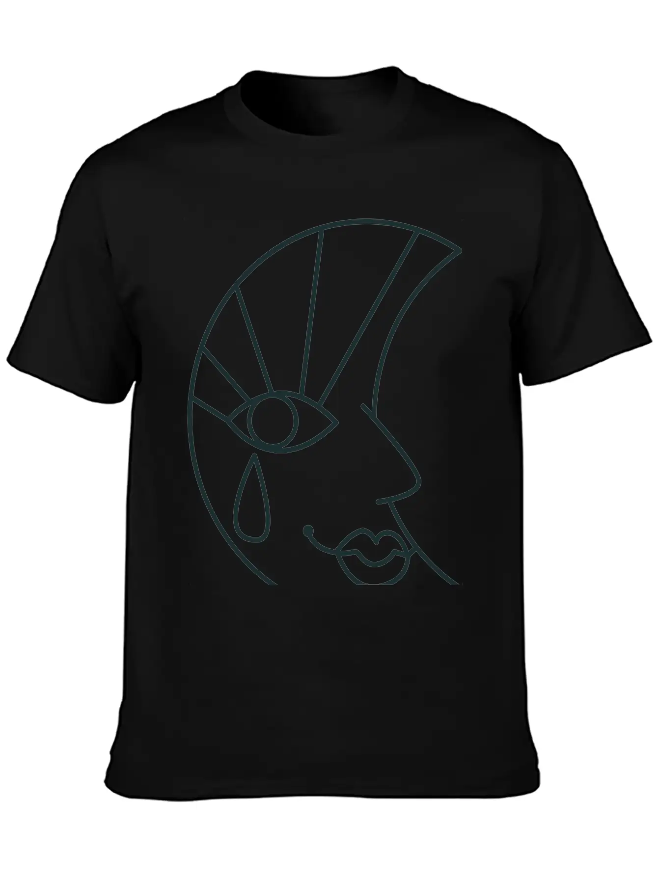 Crying Sad Moon Face And Tear Drop Basic Graphic T-Shirt – Daily Comfort In Soft Cotton