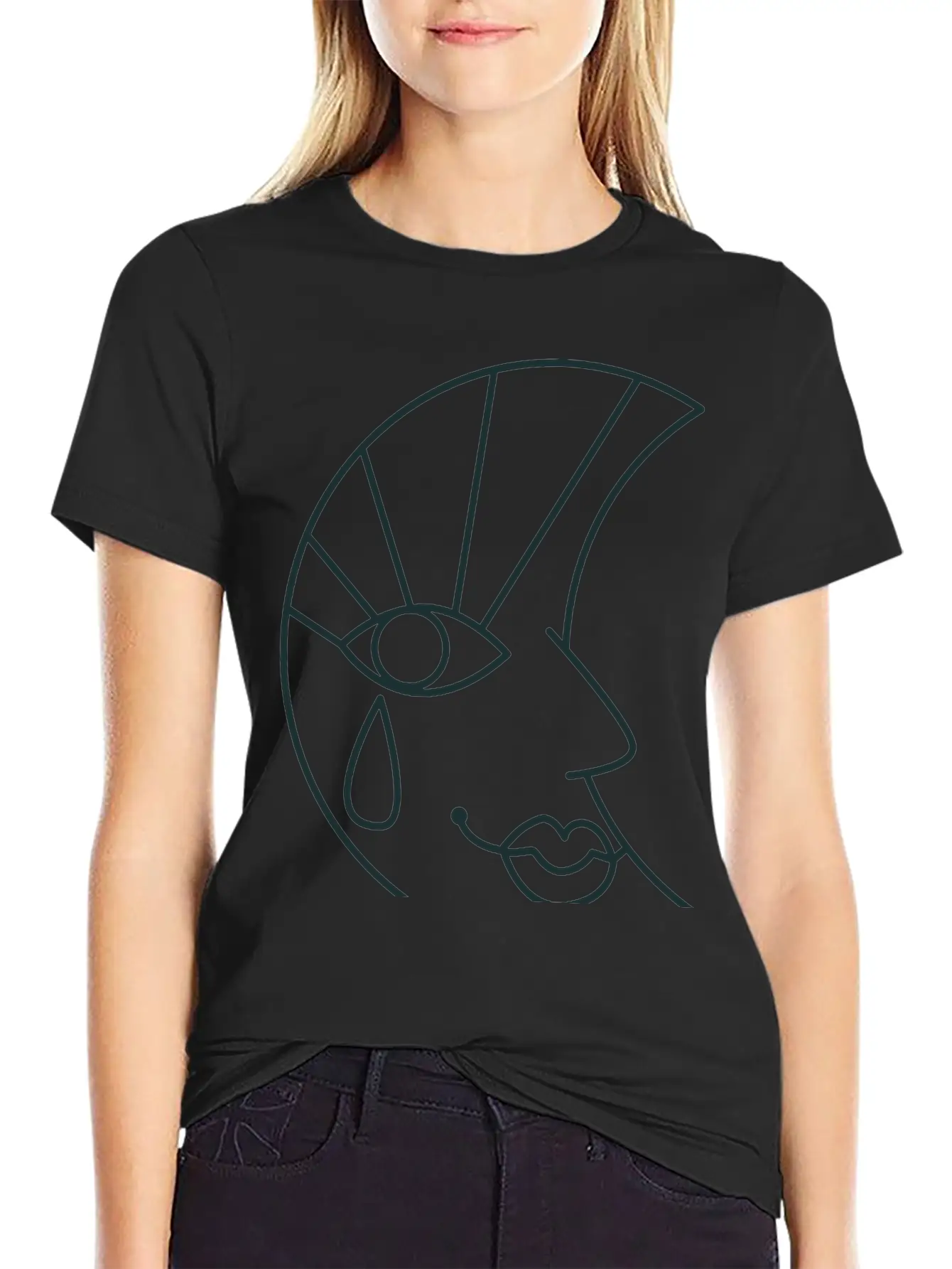 Crying Sad Moon Face And Tear Drop Basic Graphic T-Shirt – Daily Comfort In Soft Cotton