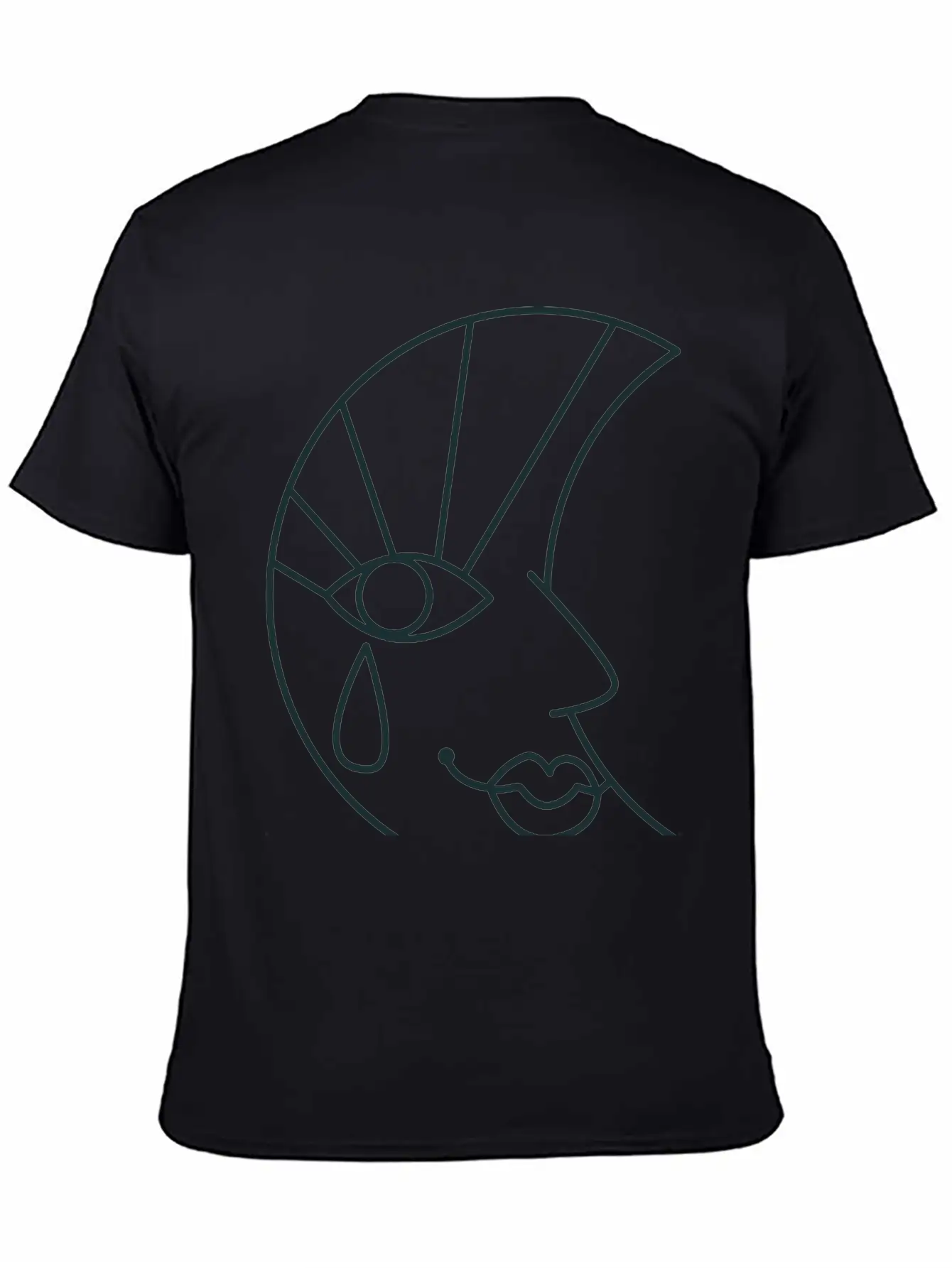 Crying Sad Moon Face And Tear Drop Basic Graphic T-Shirt – Daily Comfort In Soft Cotton