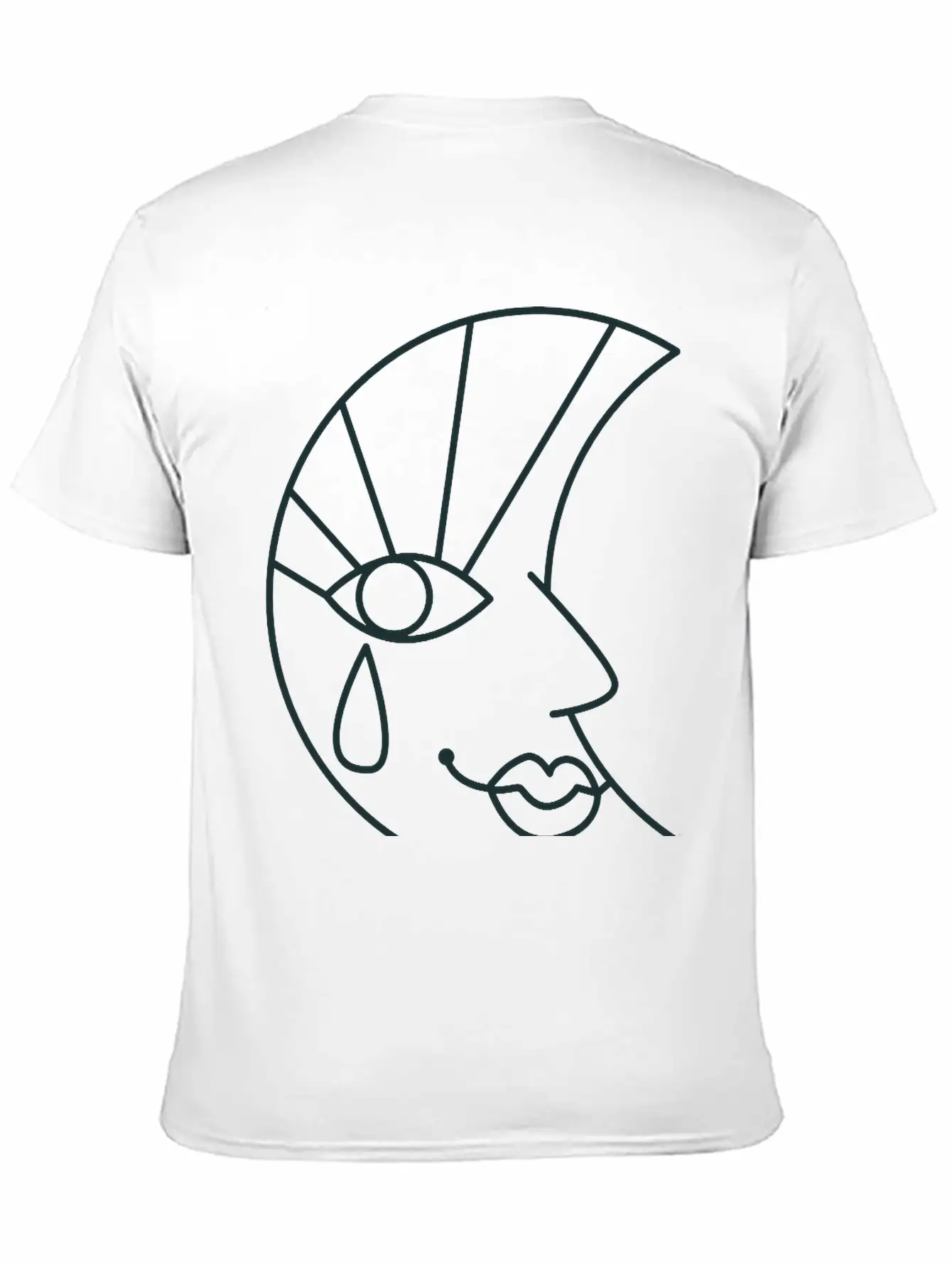 Crying Sad Moon Face And Tear Drop Basic Graphic T-Shirt – Daily Comfort In Soft Cotton