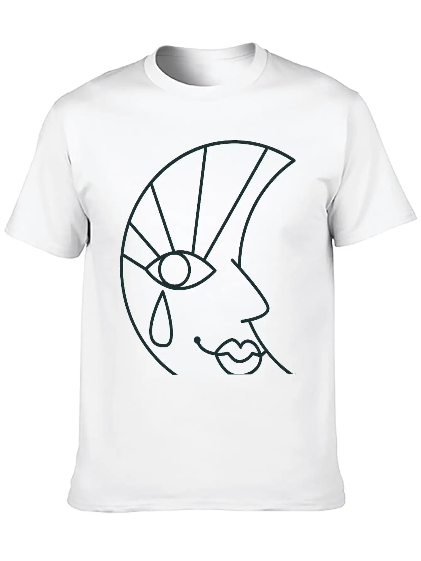 Crying Sad Moon Face And Tear Drop Basic Graphic T-Shirt – Daily Comfort In Soft Cotton