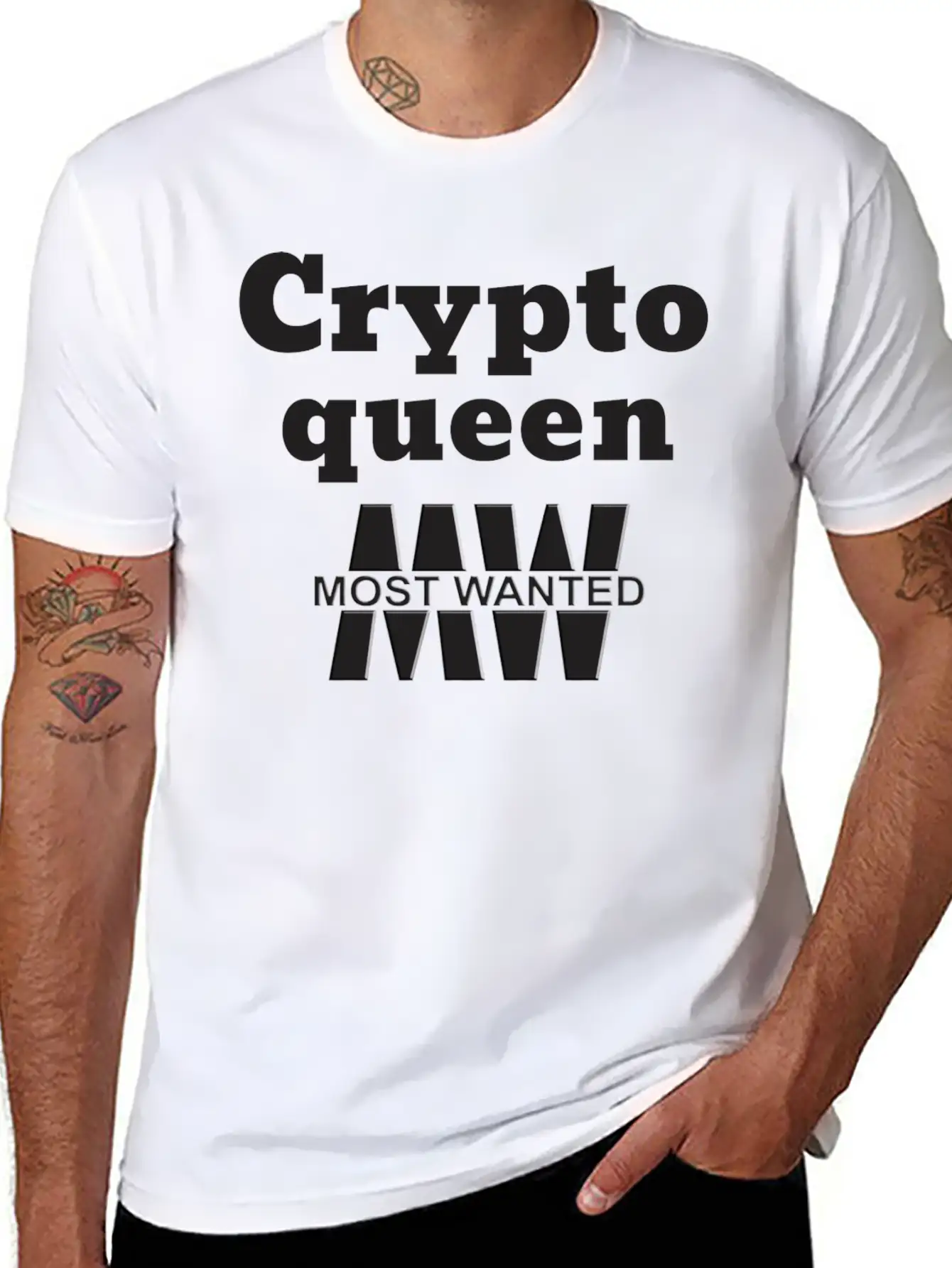 Crypto Queen _ Most Wanted _ Trendy Design Essential Unisex Summer Tee – Soft Cotton Casual Fit