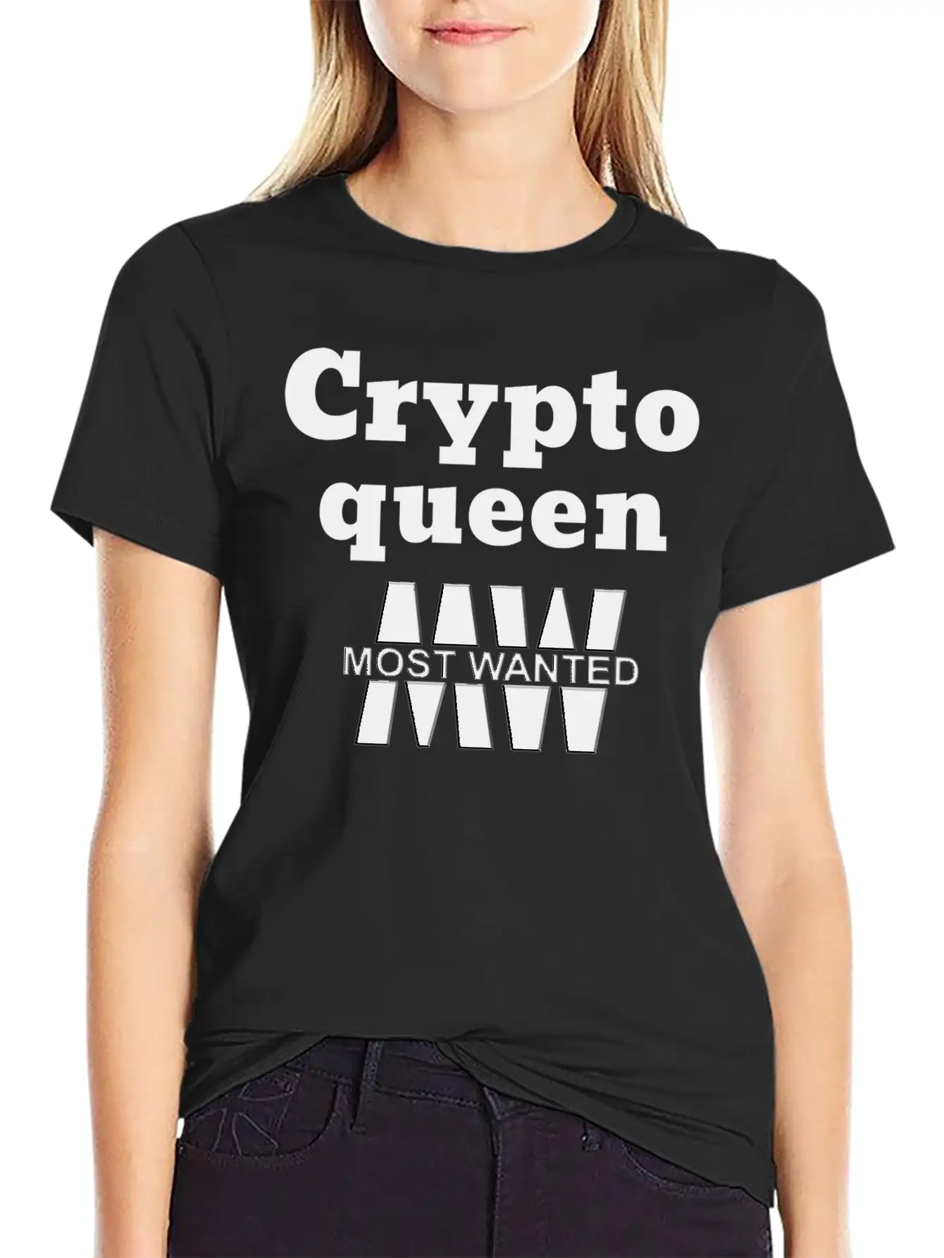 Crypto Queen _ Most Wanted _ Trendy Design Essential Unisex Summer Tee – Soft Cotton Casual Fit