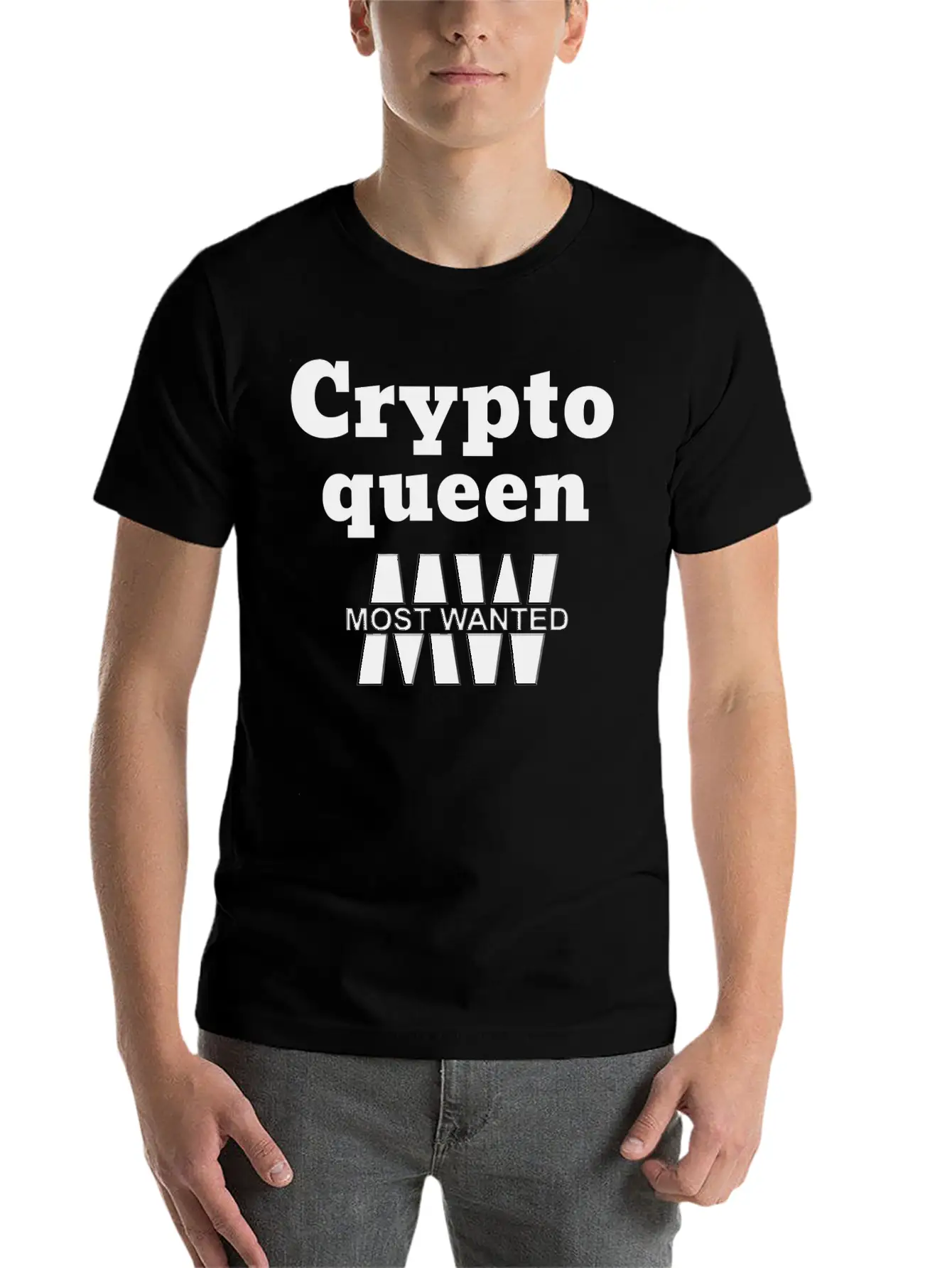 Crypto Queen _ Most Wanted _ Trendy Design Essential Unisex Summer Tee – Soft Cotton Casual Fit