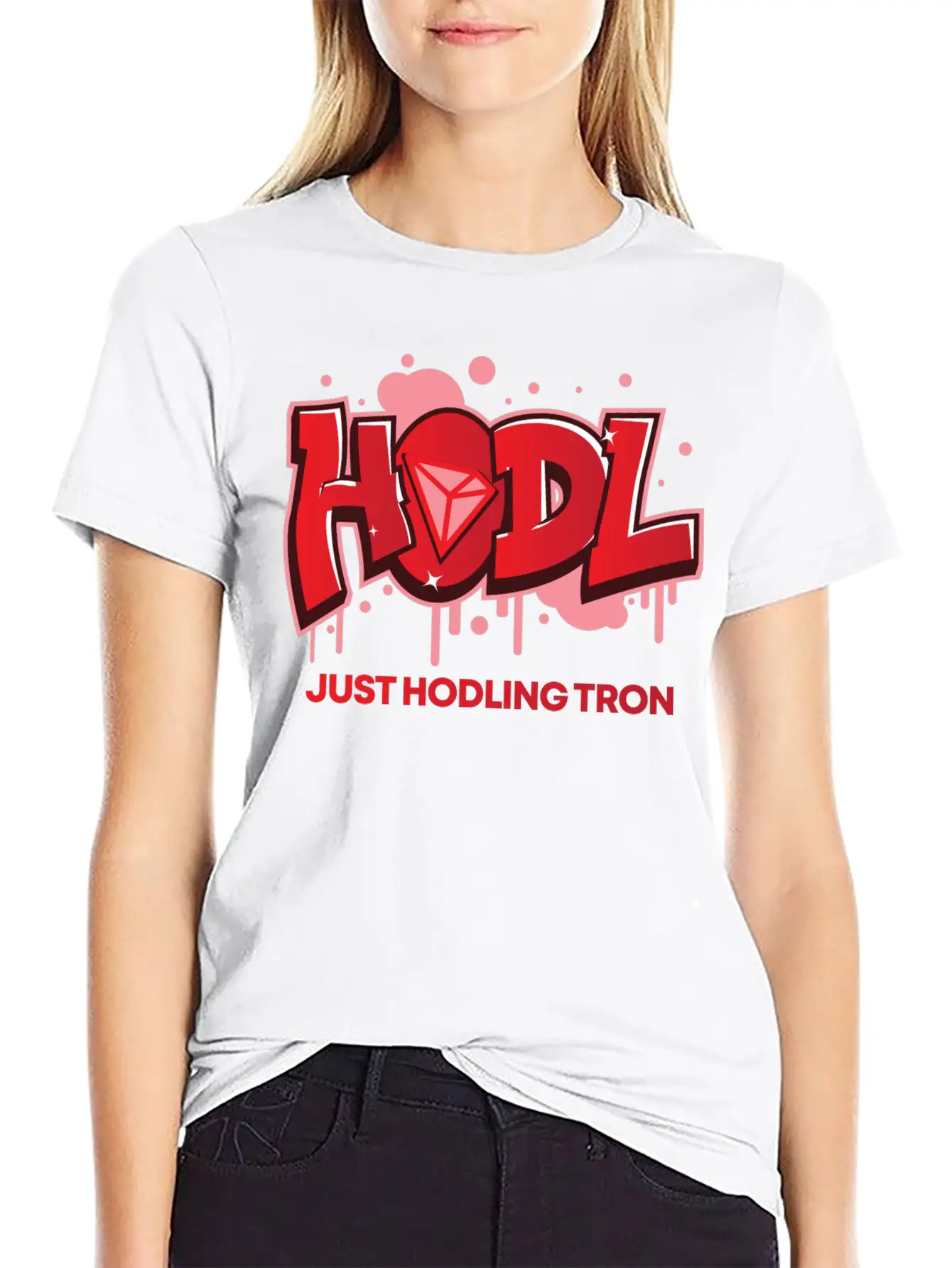 Crypto T-Shirt: HODL Tron Cryptocurrency Design Basic Graphic T-Shirt – Daily Comfort In Soft Cotton
