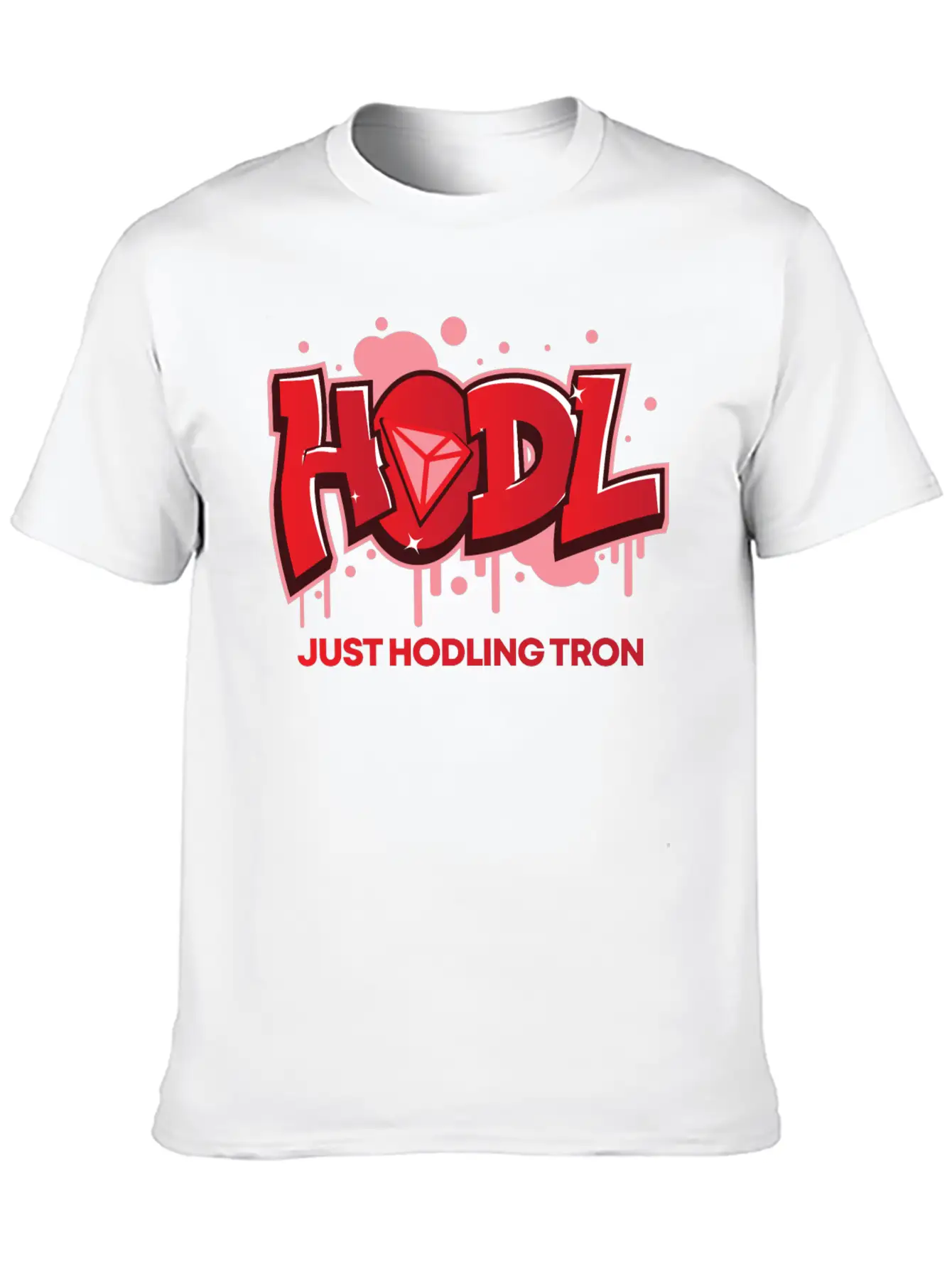 Crypto T-Shirt: HODL Tron Cryptocurrency Design Basic Graphic T-Shirt – Daily Comfort In Soft Cotton