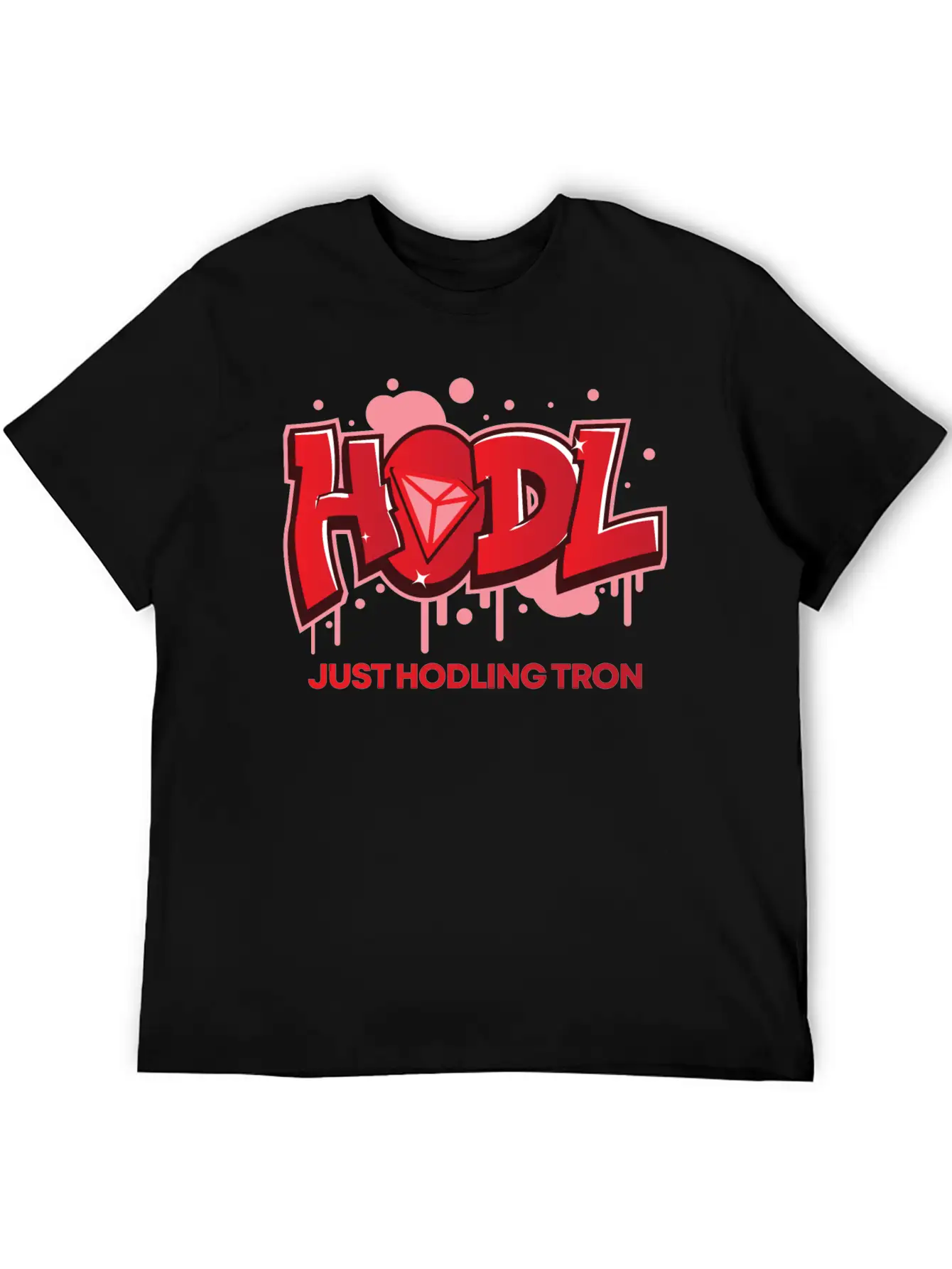 Crypto T-Shirt: HODL Tron Cryptocurrency Design Basic Graphic T-Shirt – Daily Comfort In Soft Cotton