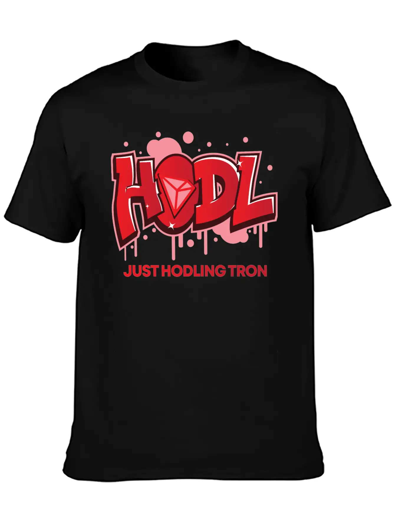 Crypto T-Shirt: HODL Tron Cryptocurrency Design Basic Graphic T-Shirt – Daily Comfort In Soft Cotton