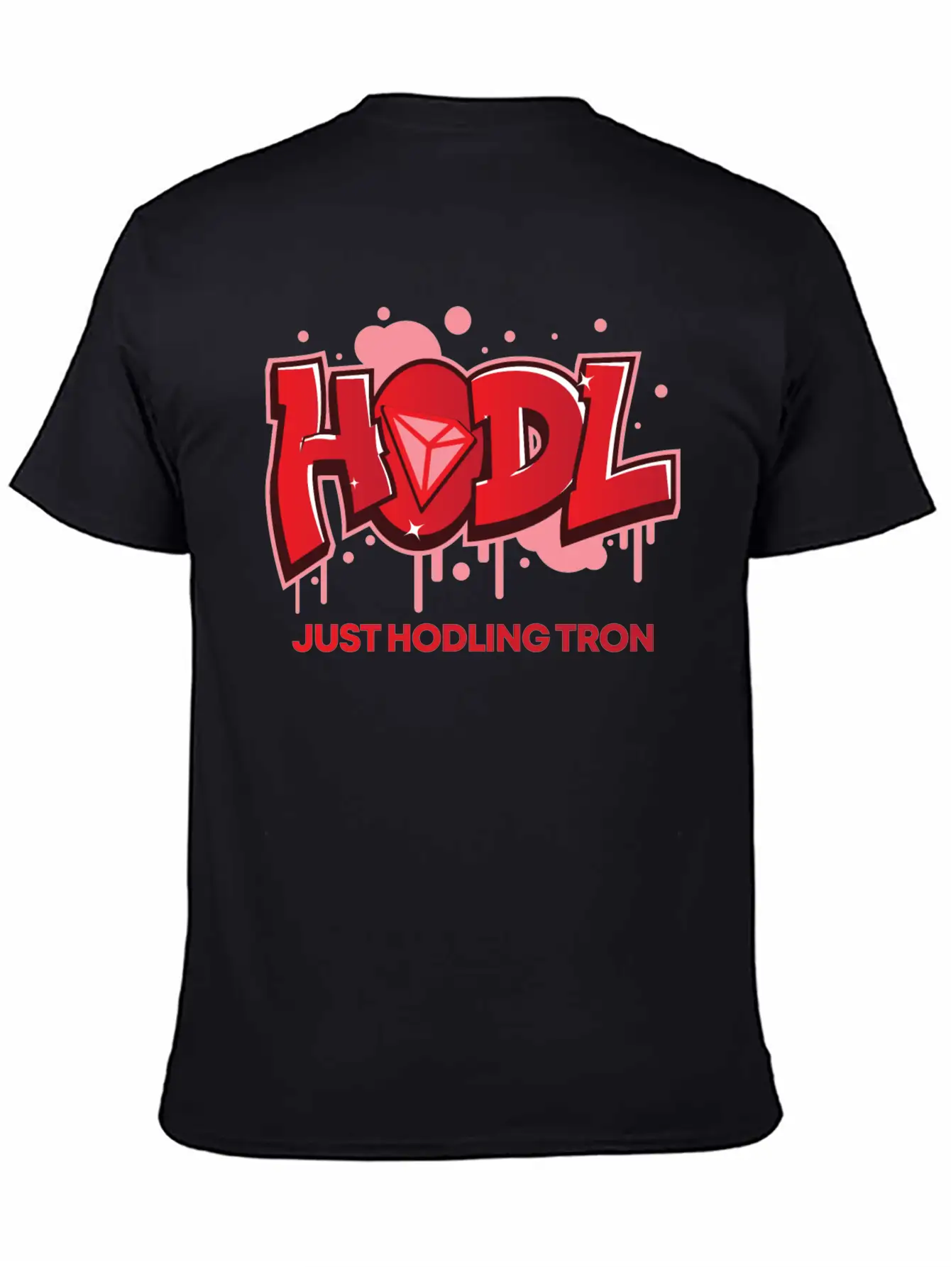 Crypto T-Shirt: HODL Tron Cryptocurrency Design Basic Graphic T-Shirt – Daily Comfort In Soft Cotton