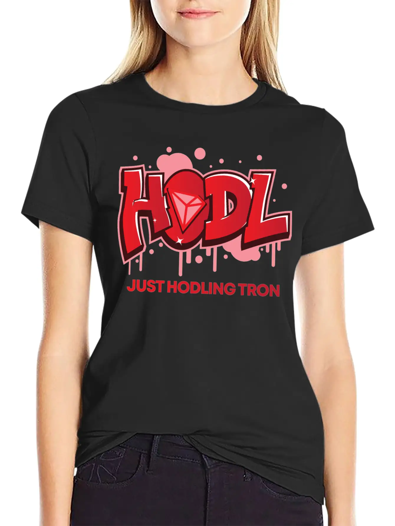 Crypto T-Shirt: HODL Tron Cryptocurrency Design Basic Graphic T-Shirt – Daily Comfort In Soft Cotton