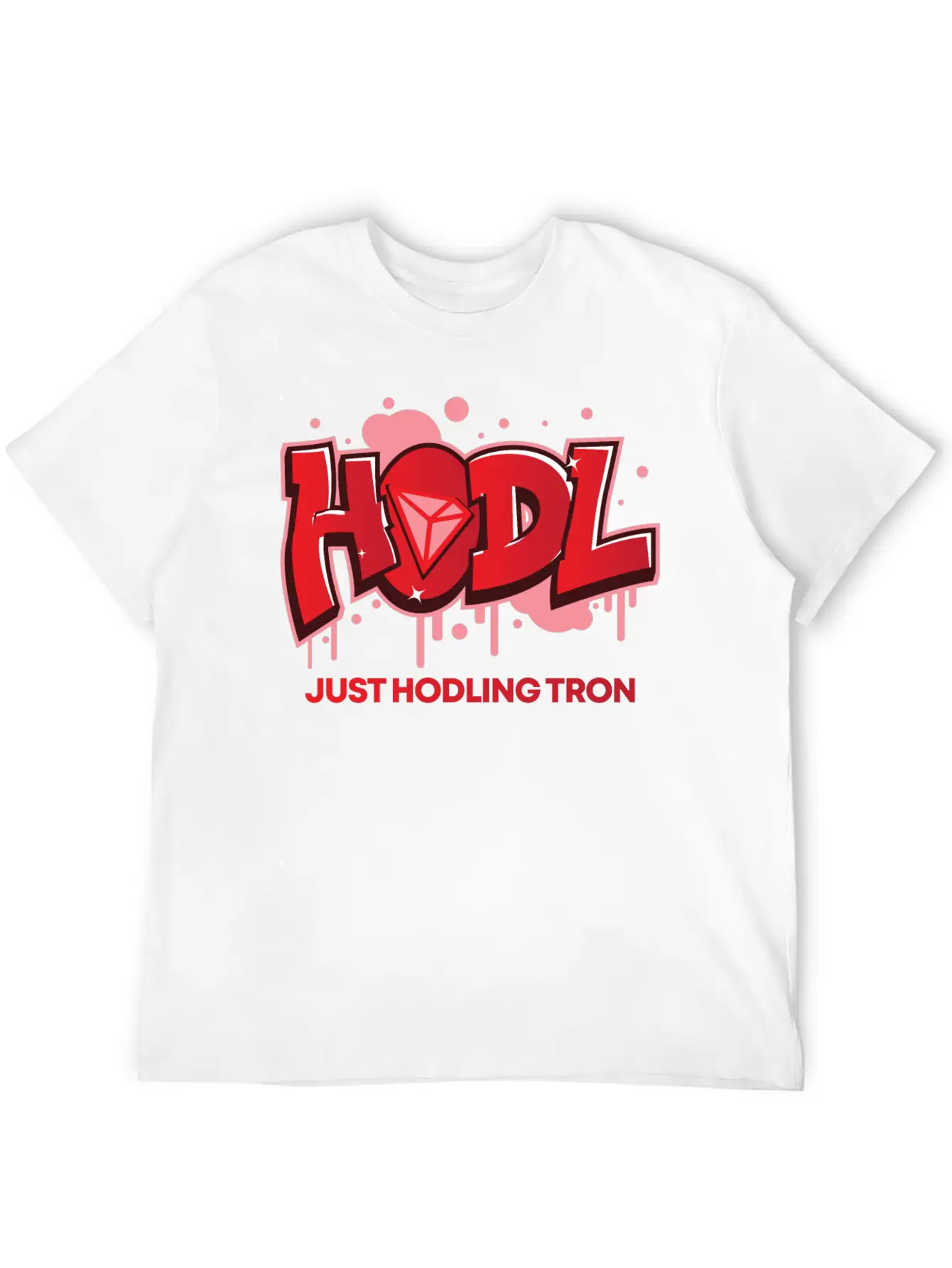 Crypto T-Shirt: HODL Tron Cryptocurrency Design Basic Graphic T-Shirt – Daily Comfort In Soft Cotton
