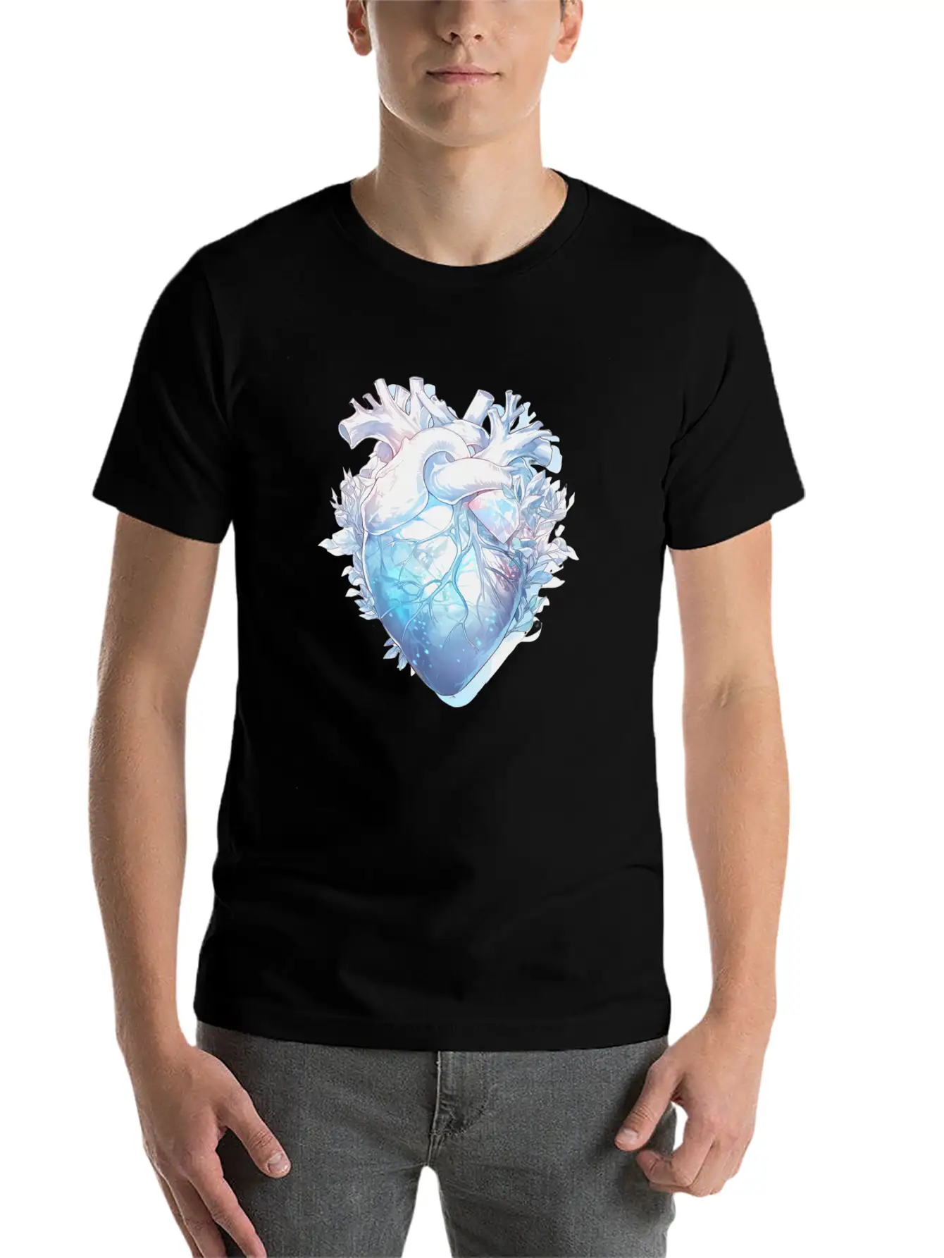 Crystal Anatomical Heart Basic Graphic T-Shirt – Daily Comfort In Soft Cotton