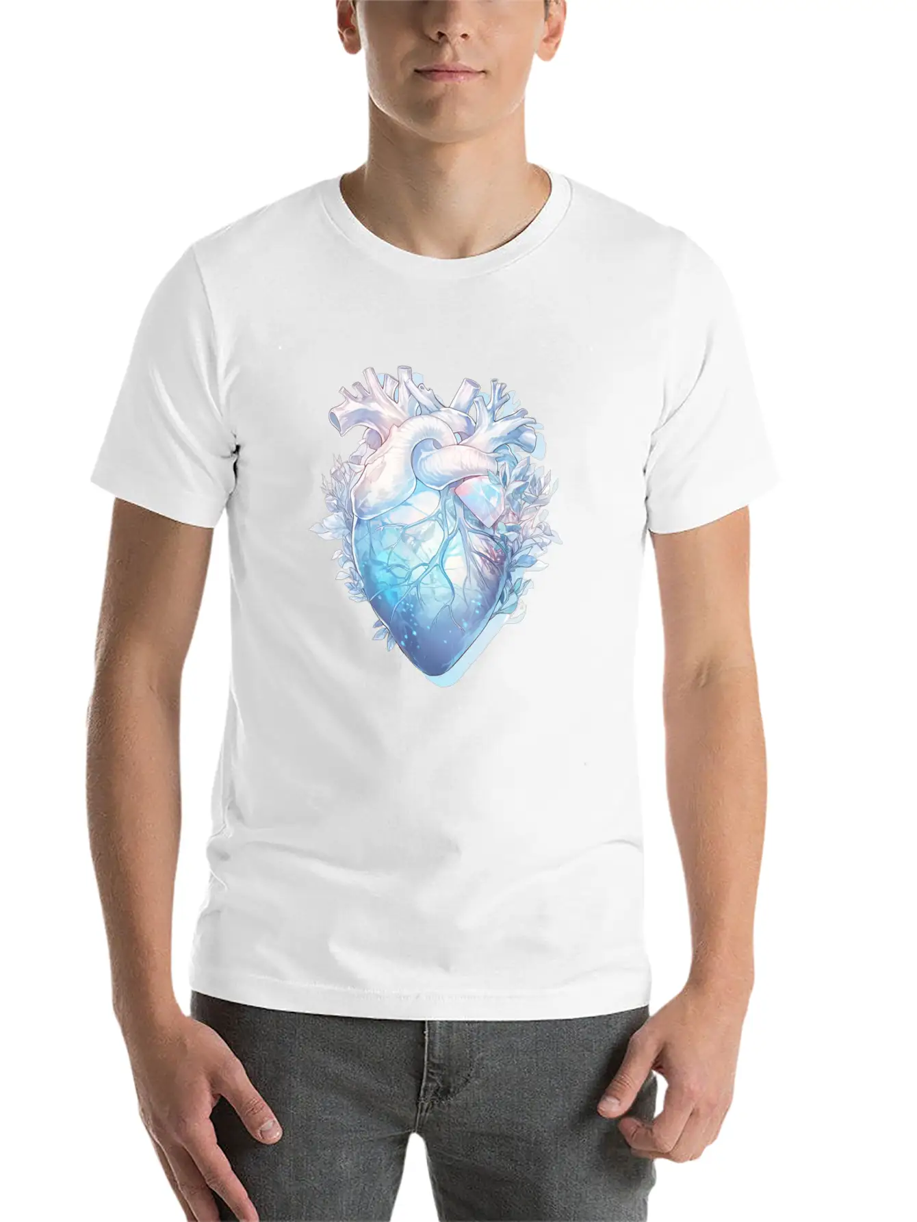 Crystal Anatomical Heart Basic Graphic T-Shirt – Daily Comfort In Soft Cotton