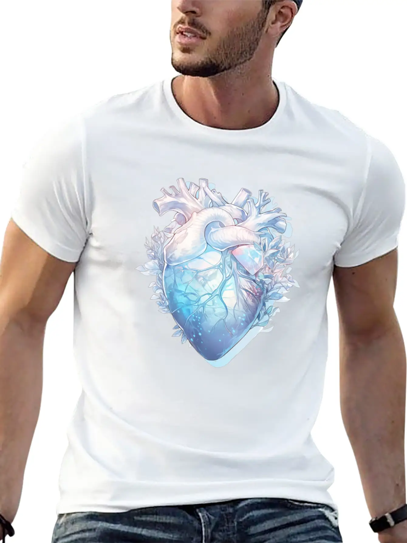 Crystal Anatomical Heart Basic Graphic T-Shirt – Daily Comfort In Soft Cotton