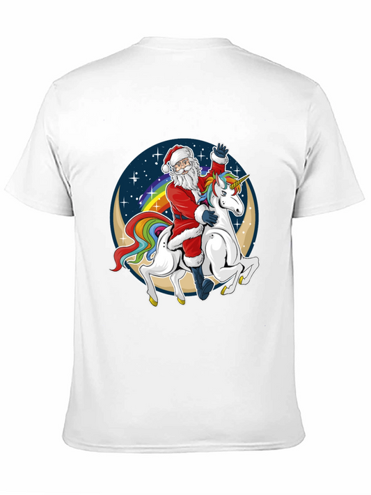 Santa Riding Unicorn Graphic Tee