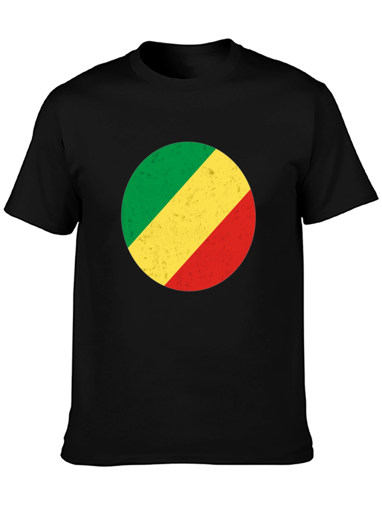 Congo Flag Circle Graphic Tee - Black