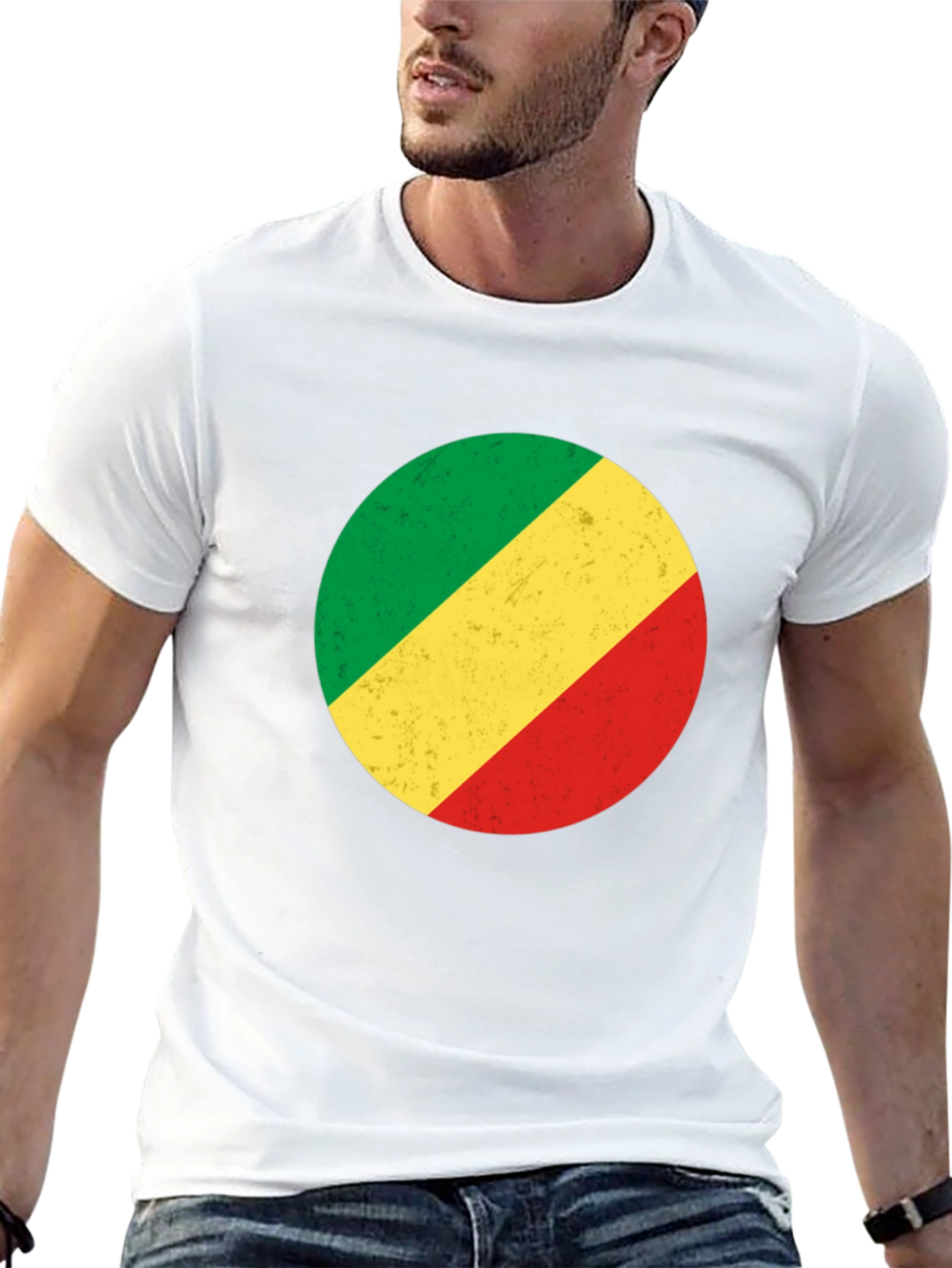 Congo Flag Circle Graphic Tee - Black